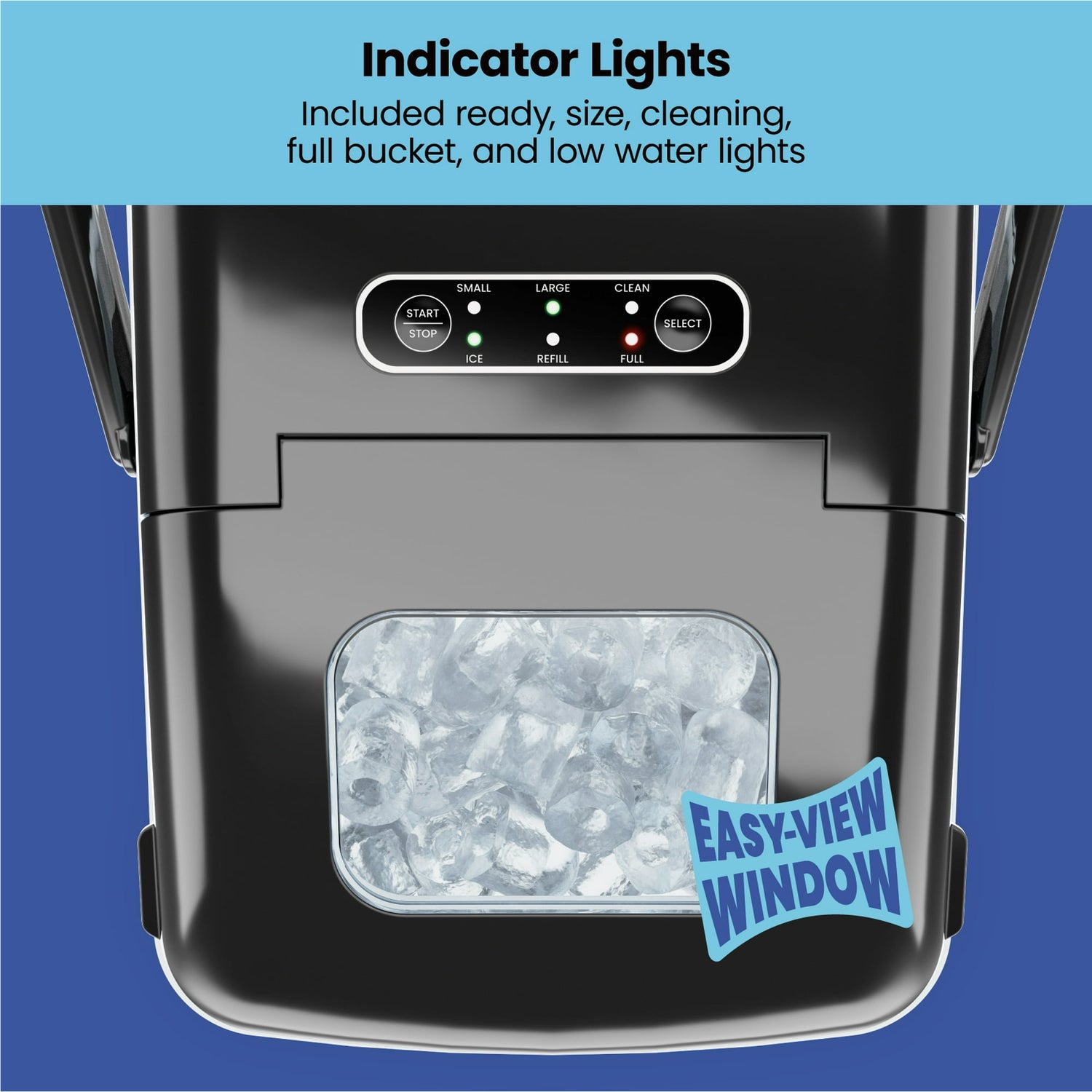 Chefman Dual-Size Countertop Bullet Ice Machine w/ 1.3lb Capacity - Stainless Steel