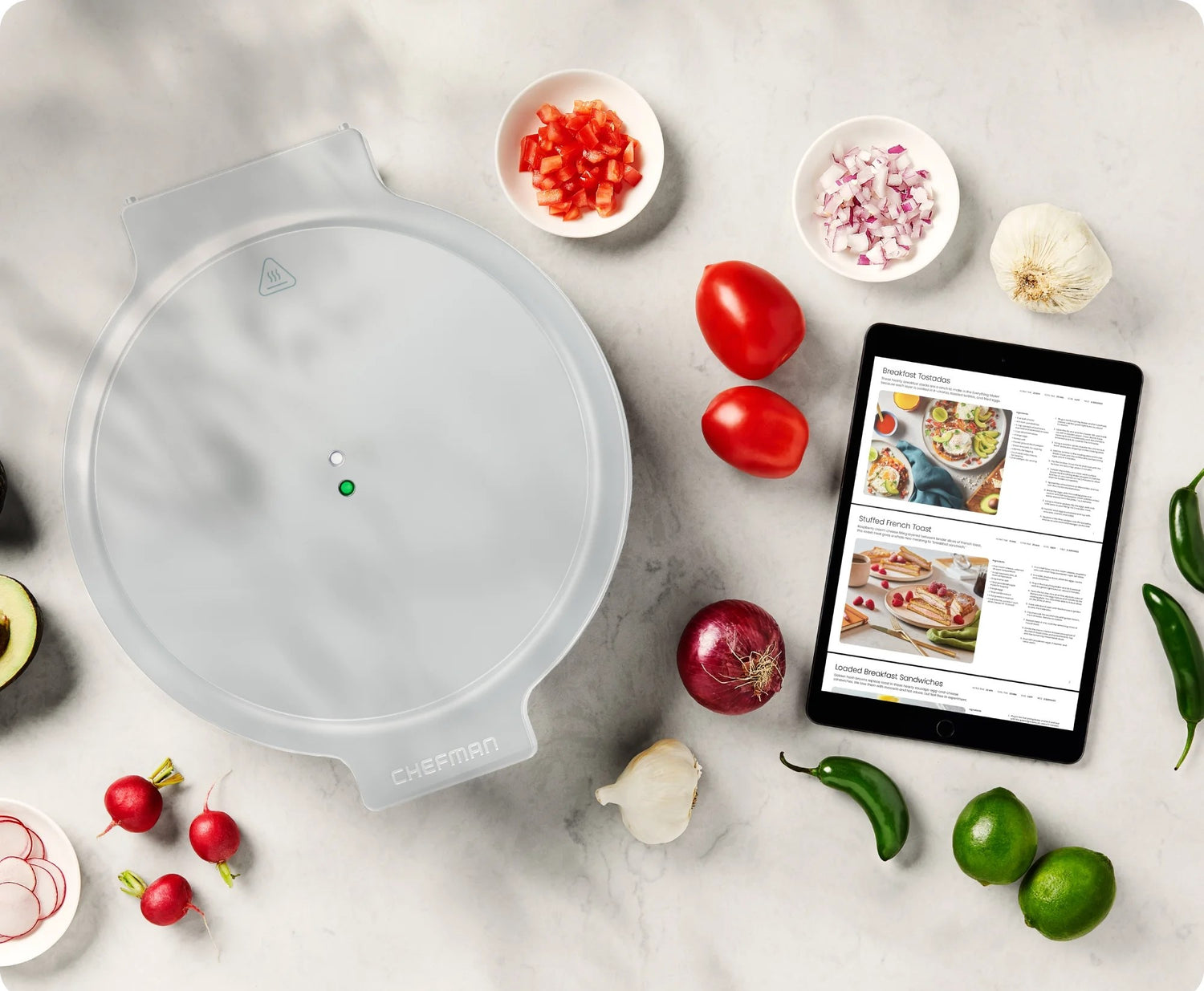 Chefman Everything Maker 12” Countertop Electric Pizza Oven - Concrete