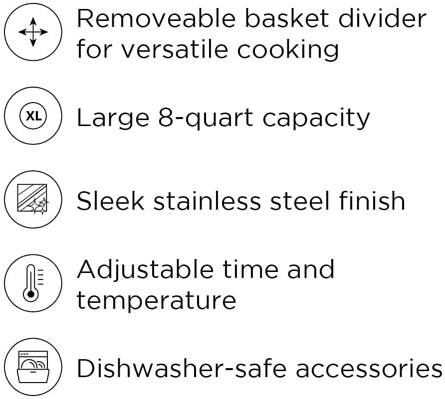 Chefman TurboFry Touch 8-Quart Dual Basket Air Fryer