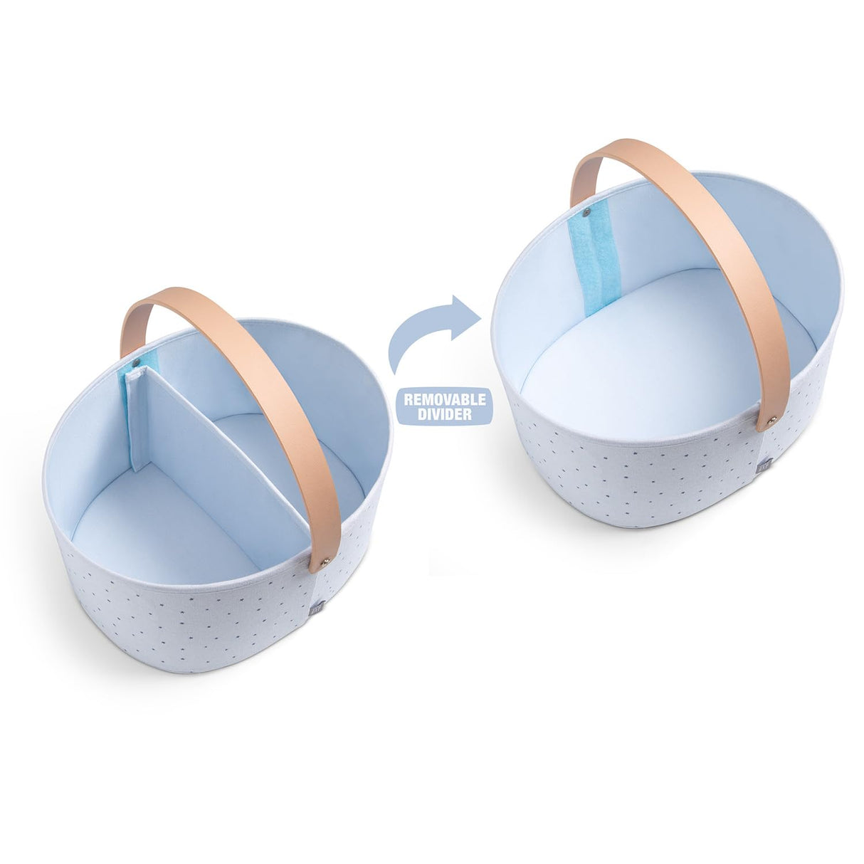 Delta Children 3-Pack Nested Fabric Storage Bins with Handles, Blue