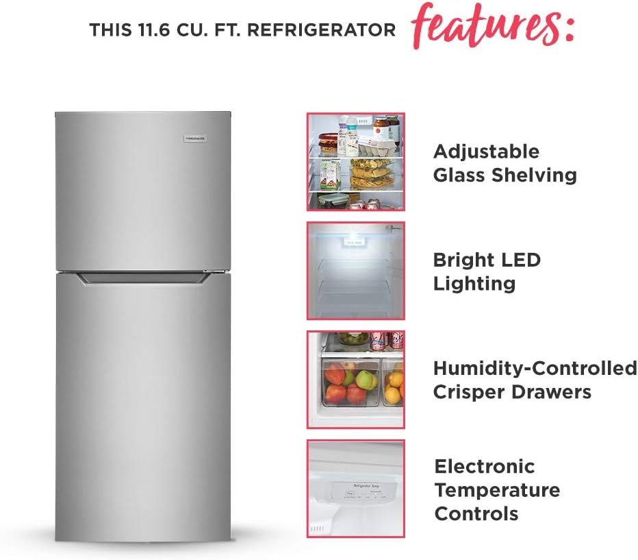 Frigidaire 24 Inch Top Freezer Refrigerator FFET1222UV