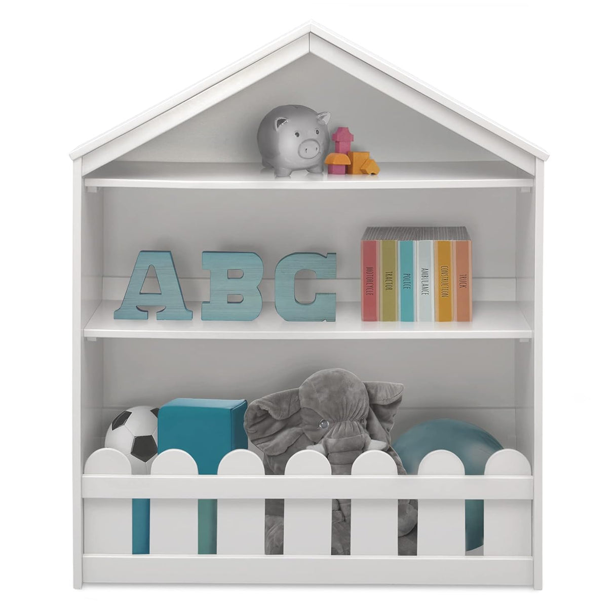 Delta Children Happy Home Storage Bookcase, Bianca White