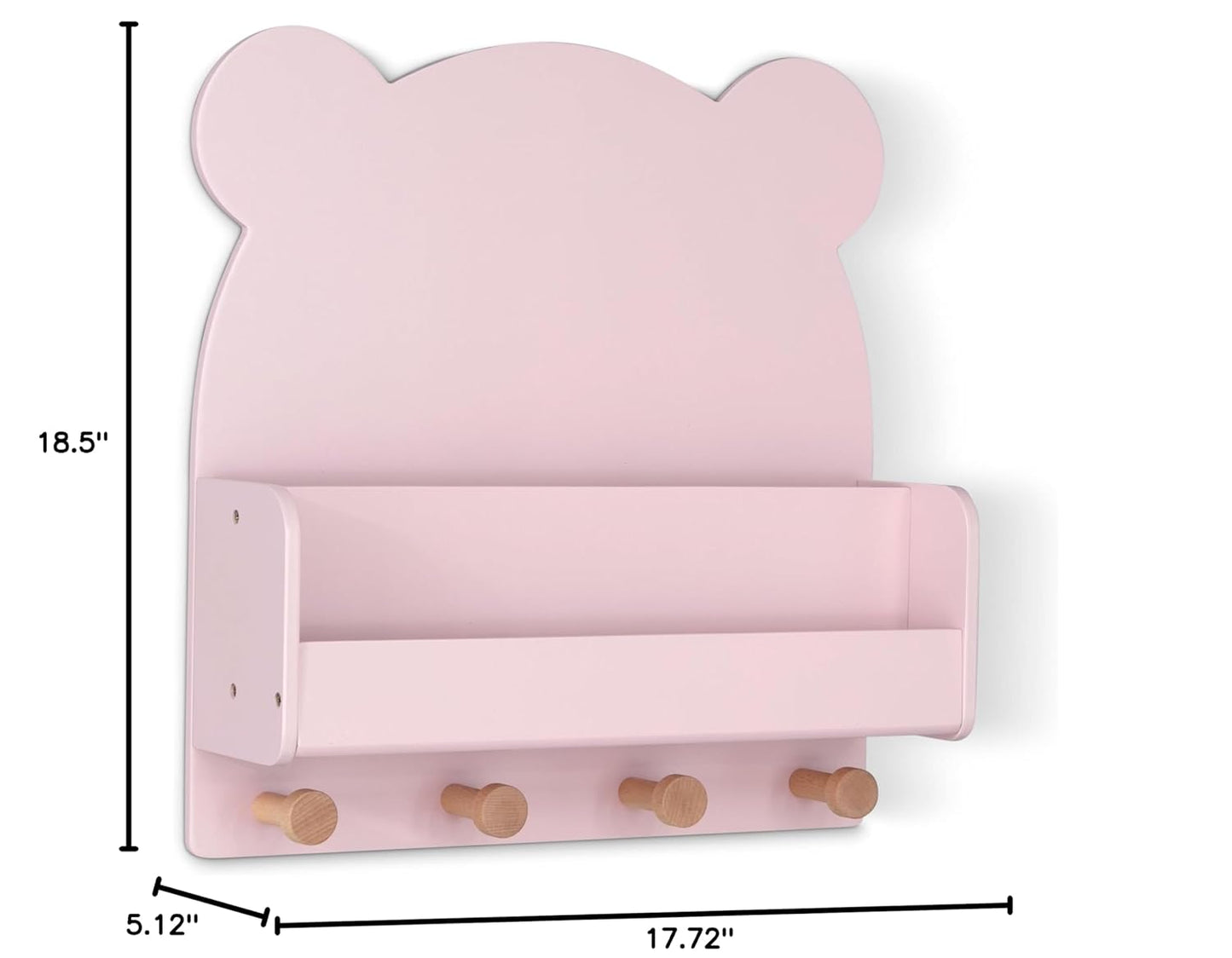 babyGap by Delta Children Brannan Bear Wall Shelf with 4 Hooks