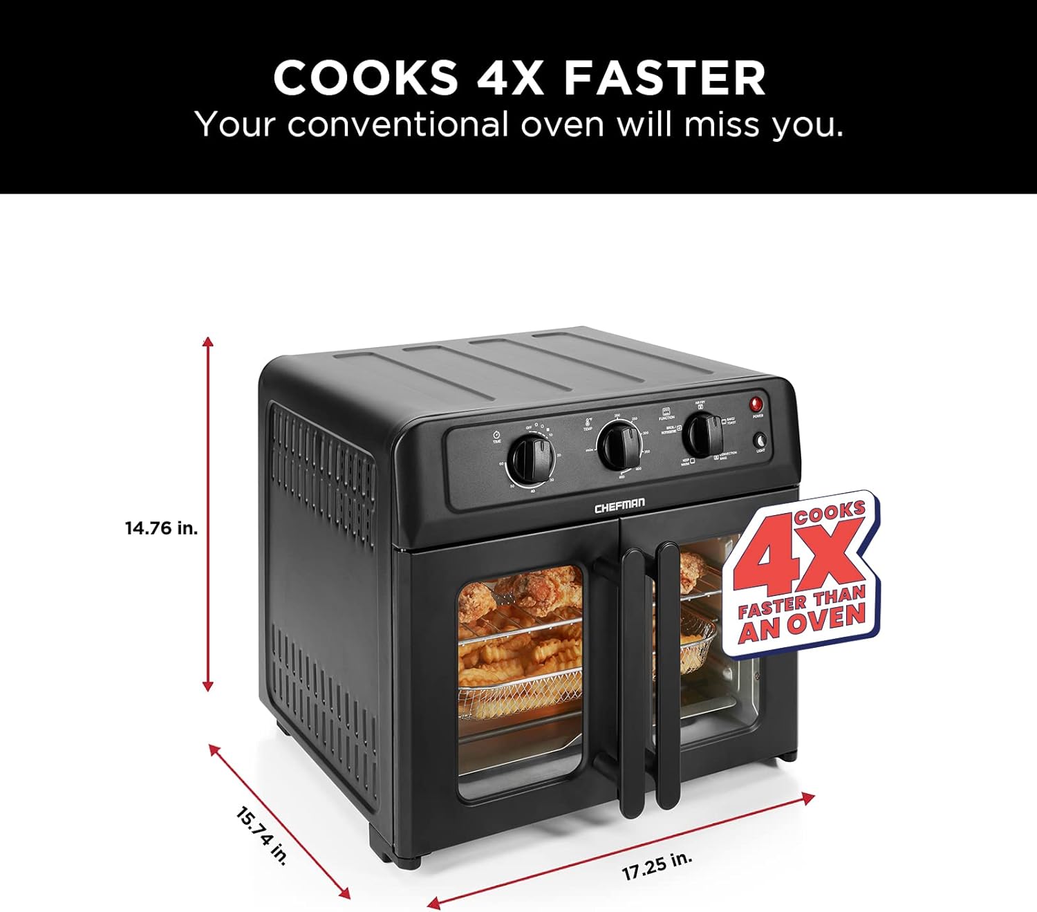 Chefman French Door XL Air Fryer + Oven