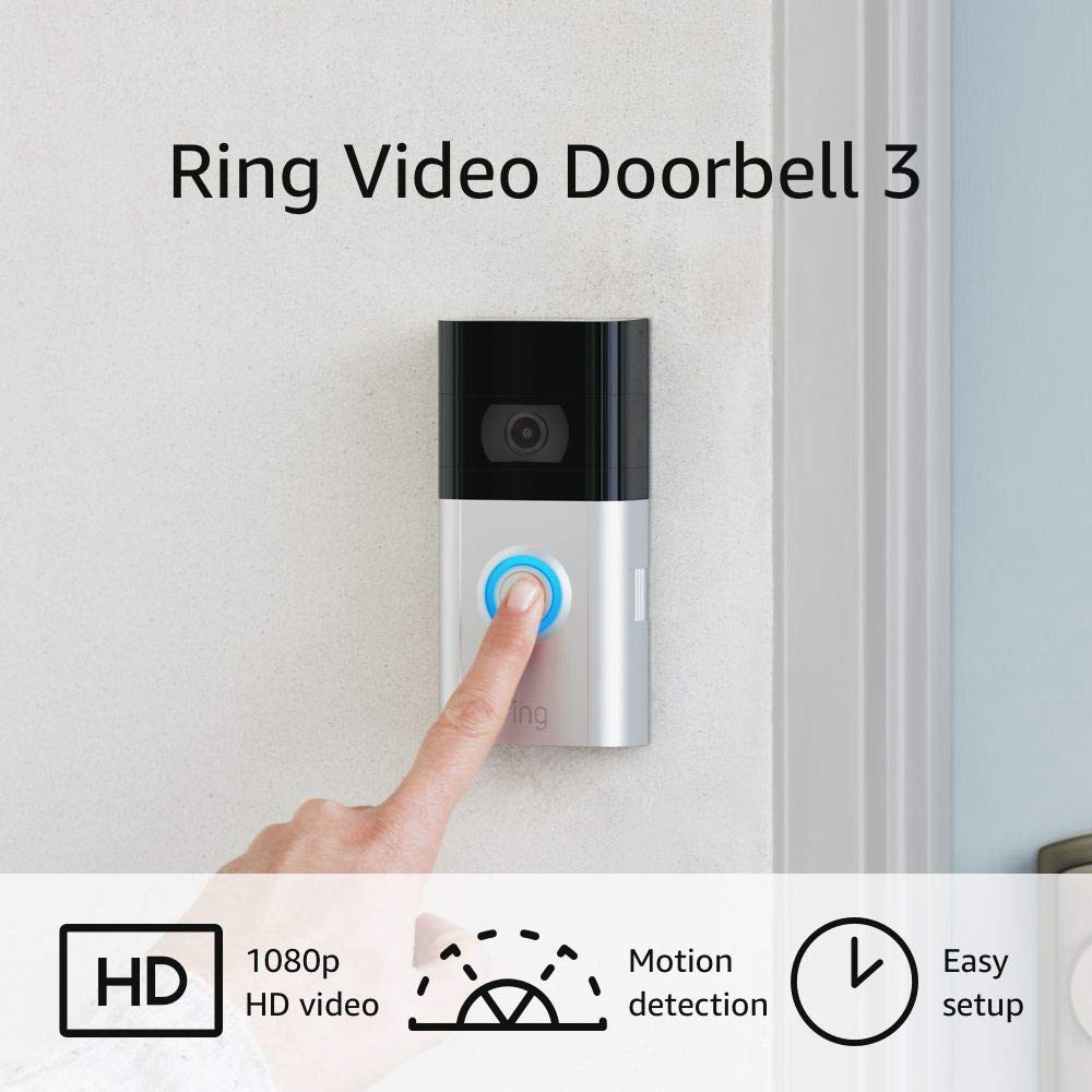 Ring - Video Doorbell 3 - Satin Nickel/Venetian Bronze