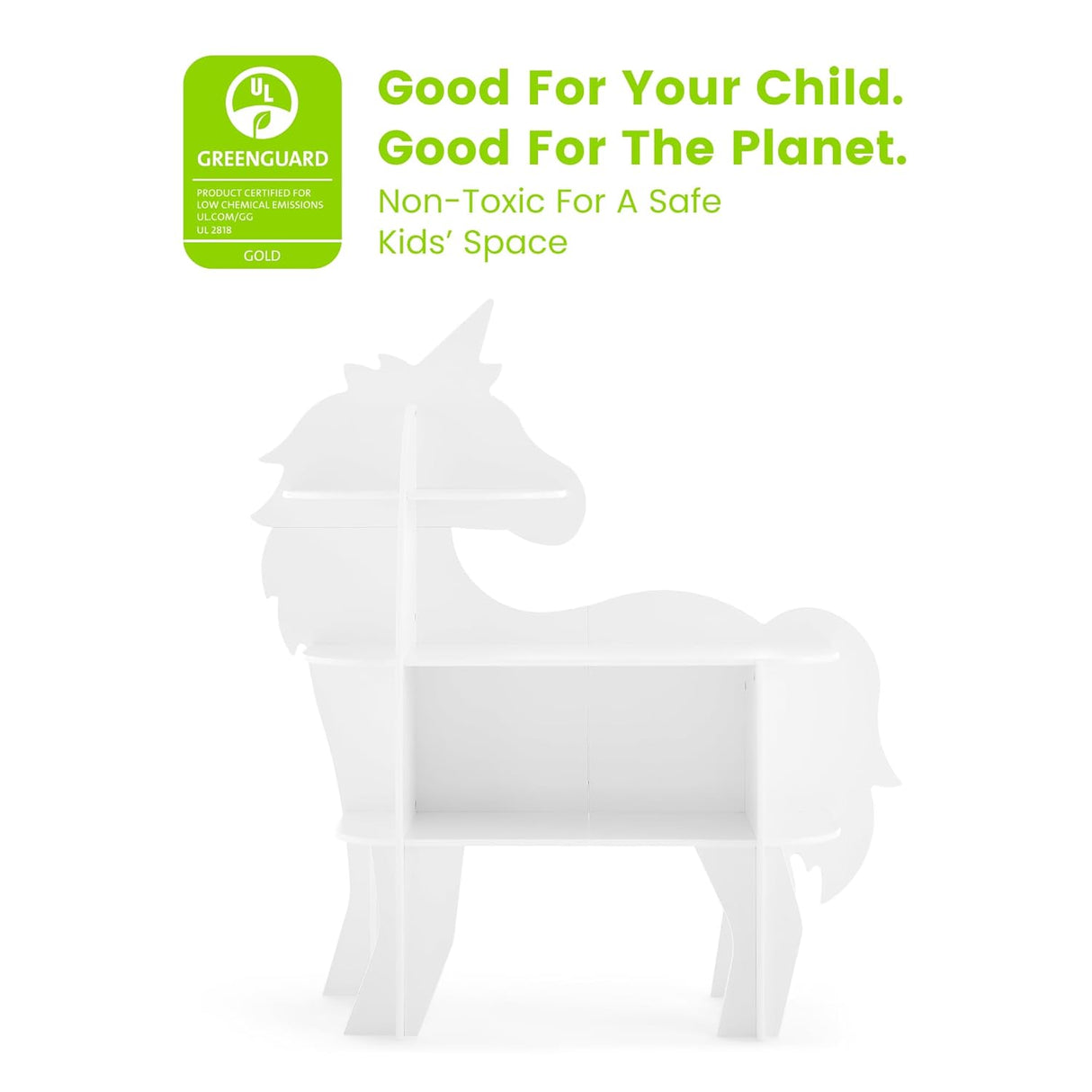 Delta Children Unicorn Bookcase - Greenguard Gold Certified, White