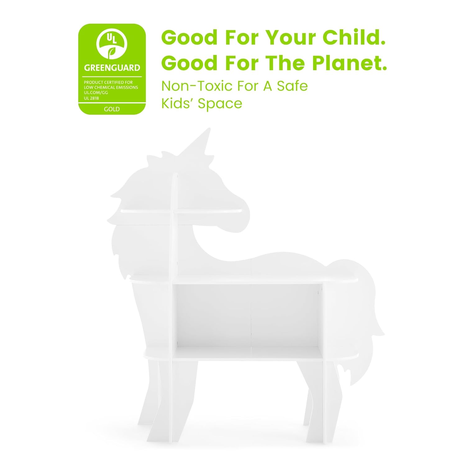 Delta Children Unicorn Bookcase - Greenguard Gold Certified, White