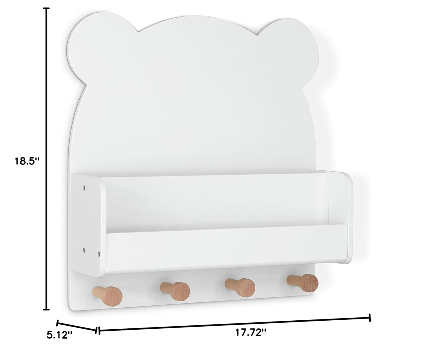 babyGap by Delta Children Brannan Bear Wall Shelf with 4 Hooks