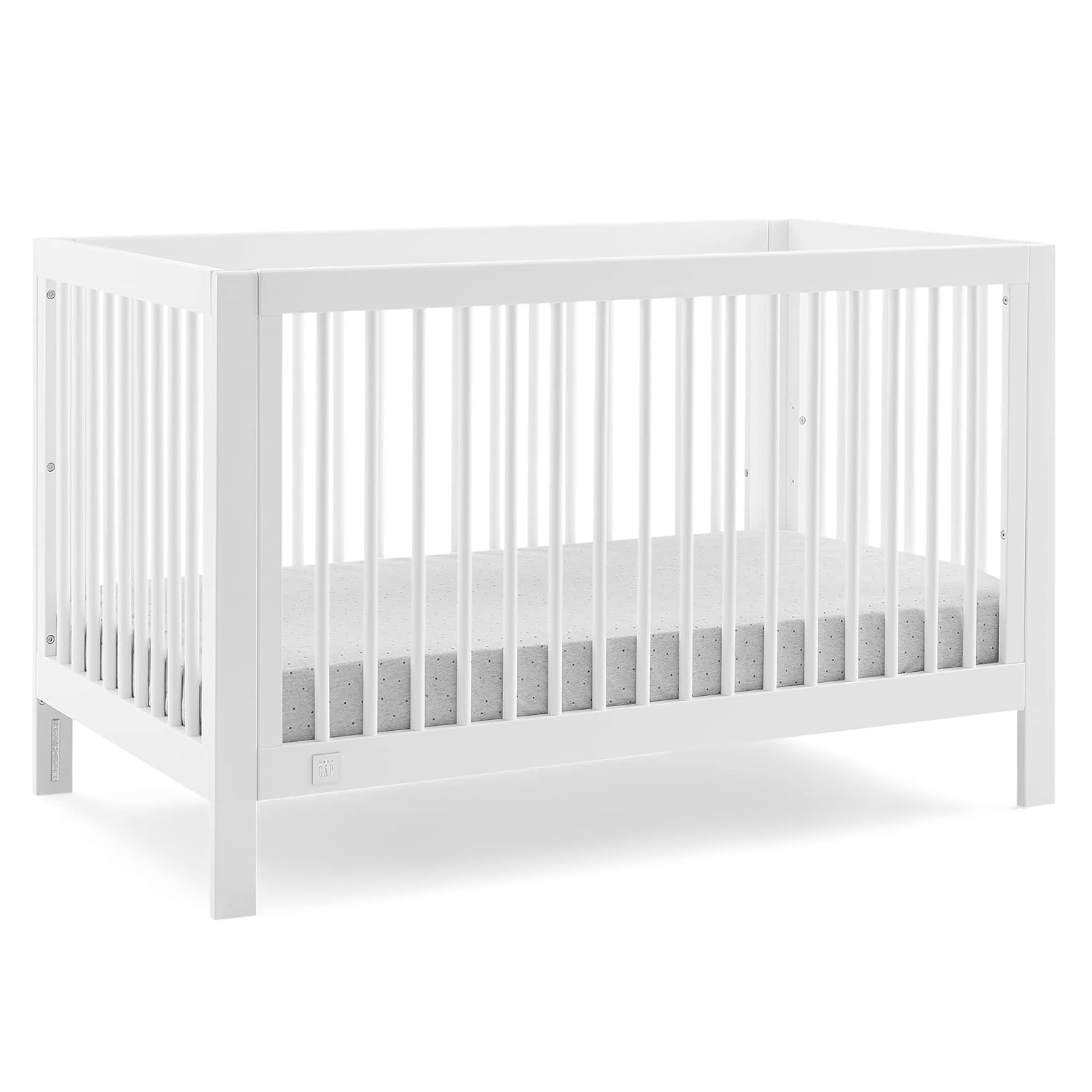 Delta Children babyGap Charlie 6-in-1 Convertible Crib - Greenguard Gold Certified, Bianca White