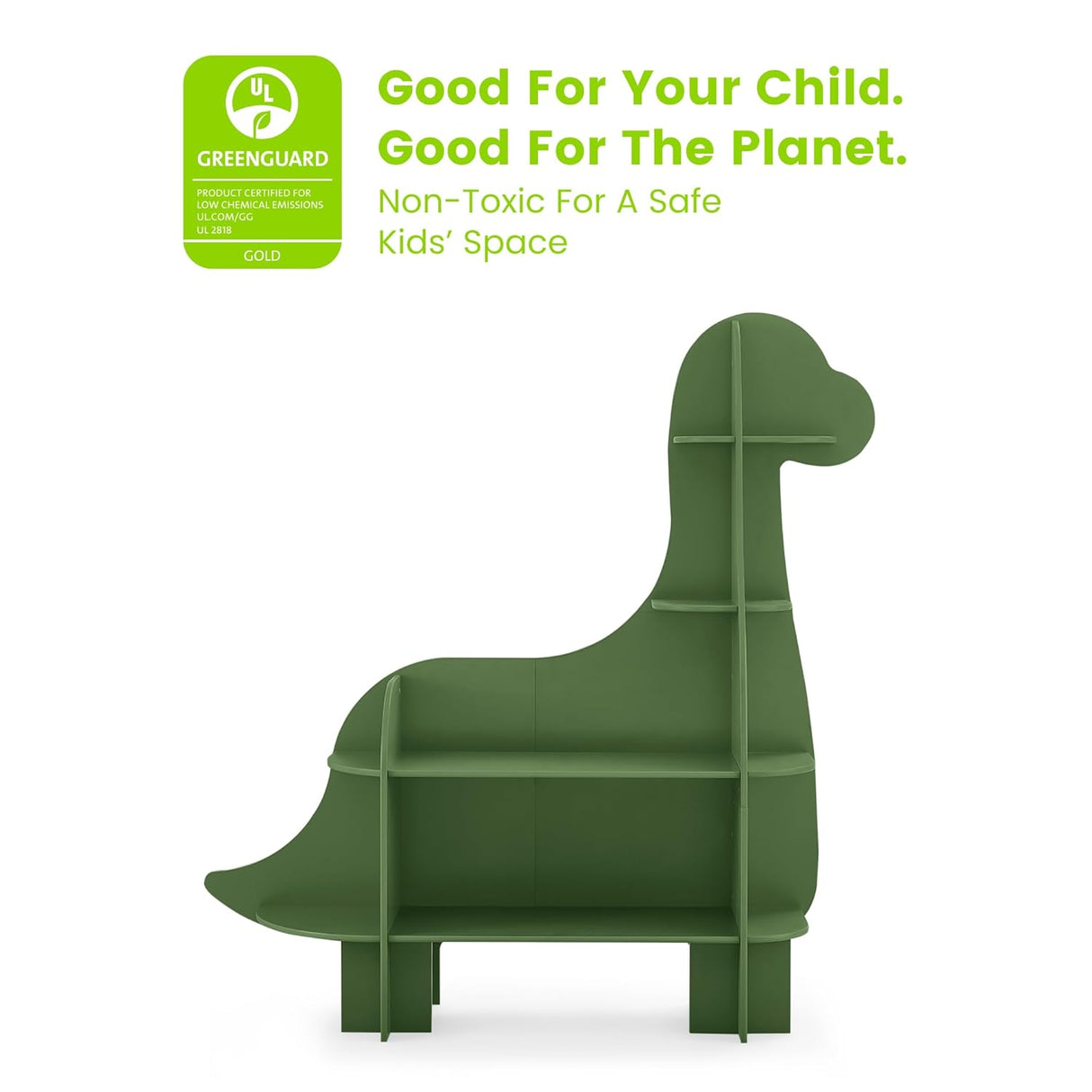 Delta Children Dinosaur Bookcase - Greenguard Gold Certified, Green