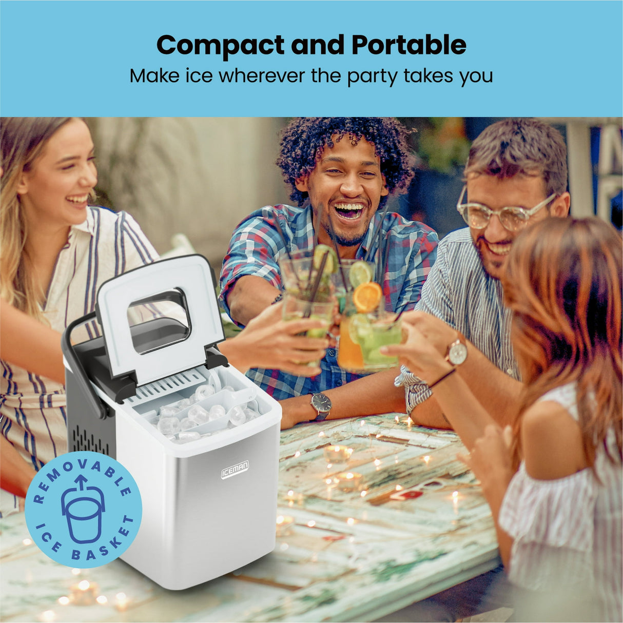 Chefman Dual-Size Countertop Bullet Ice Machine w/ 1.3lb Capacity - Stainless Steel