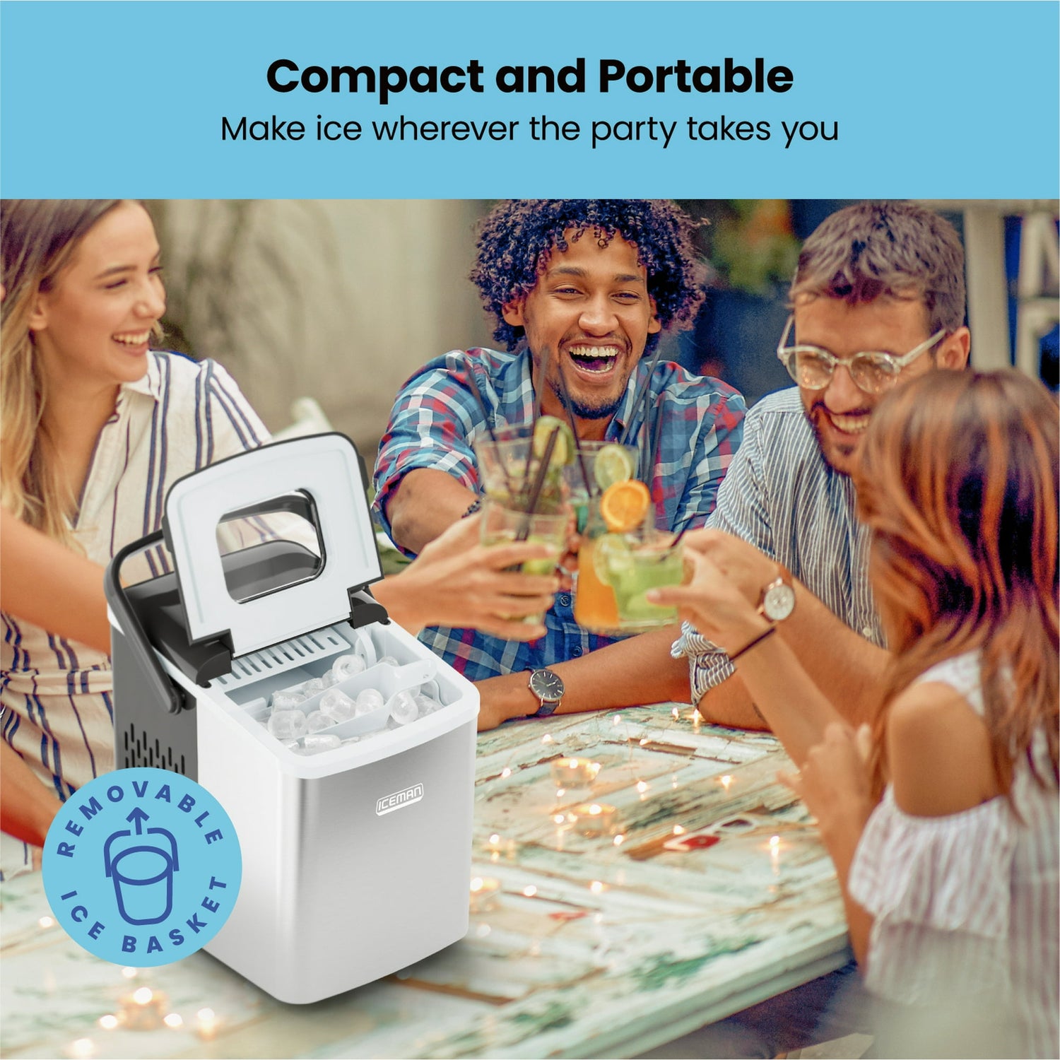 Chefman Dual-Size Countertop Bullet Ice Machine w/ 1.3lb Capacity - Stainless Steel