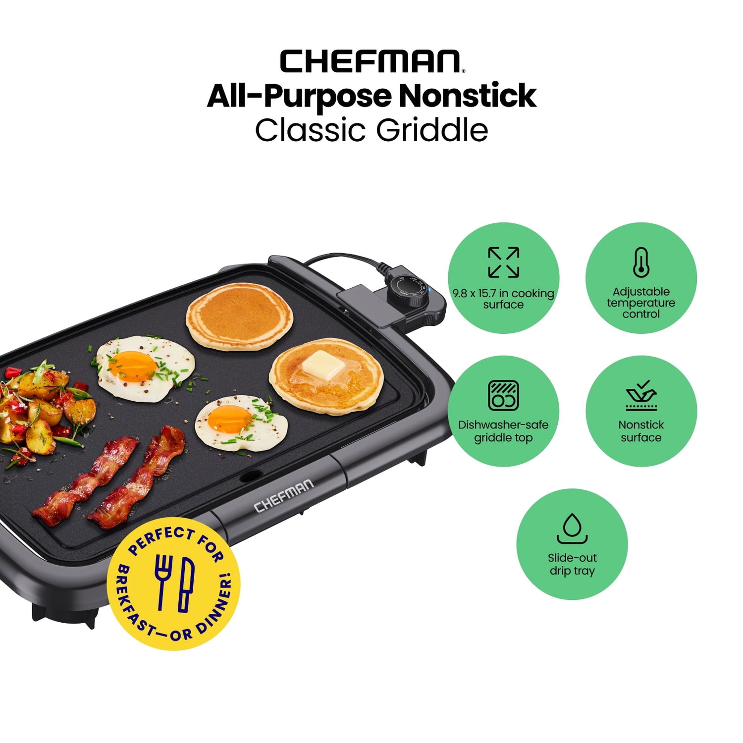 Chefman All-Purpose Nonstick Classic Griddle