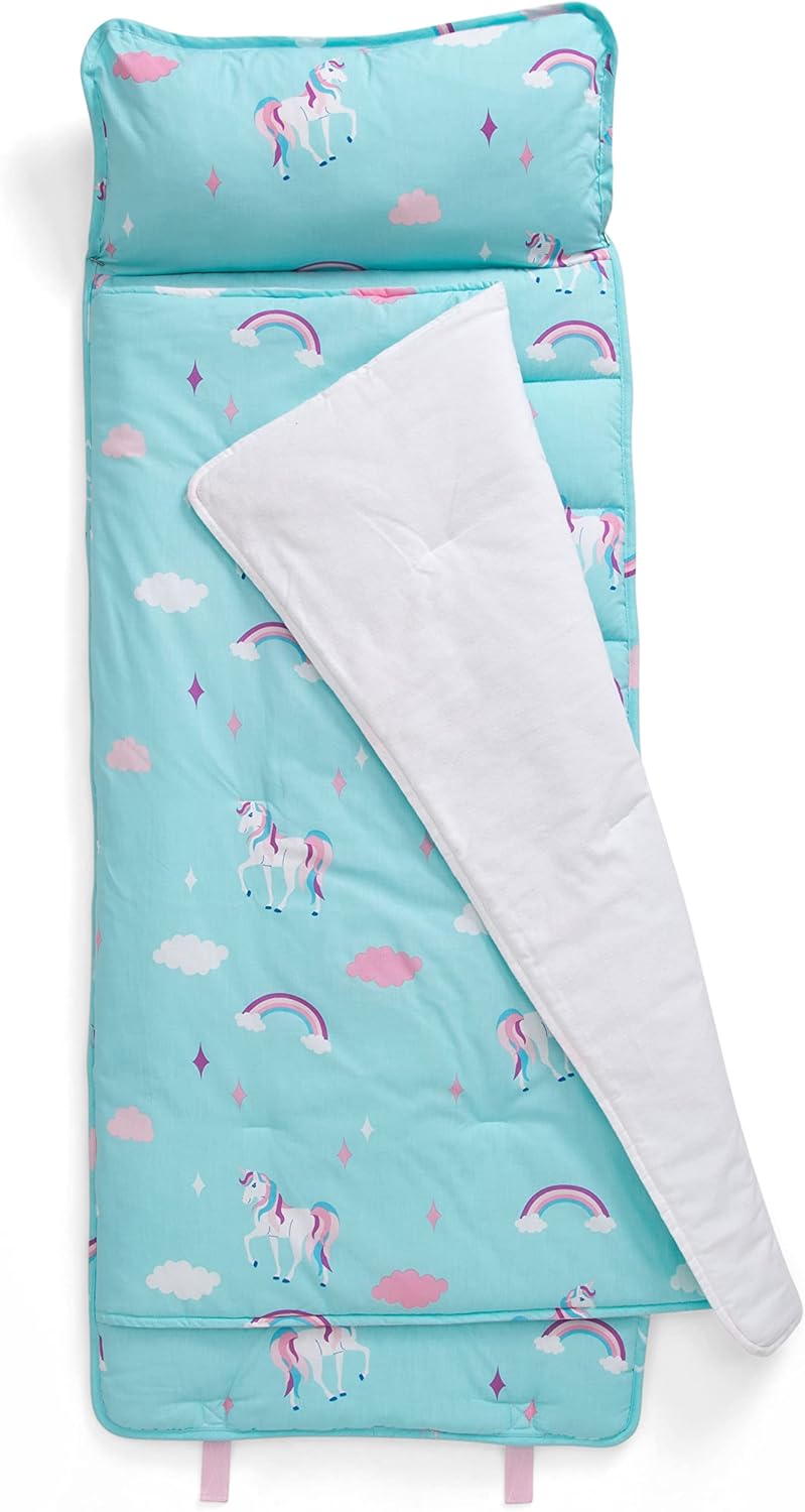 Delta Children Nap Mat with Included Pillow and Blanket for Toddlers and Kids, Unicorn