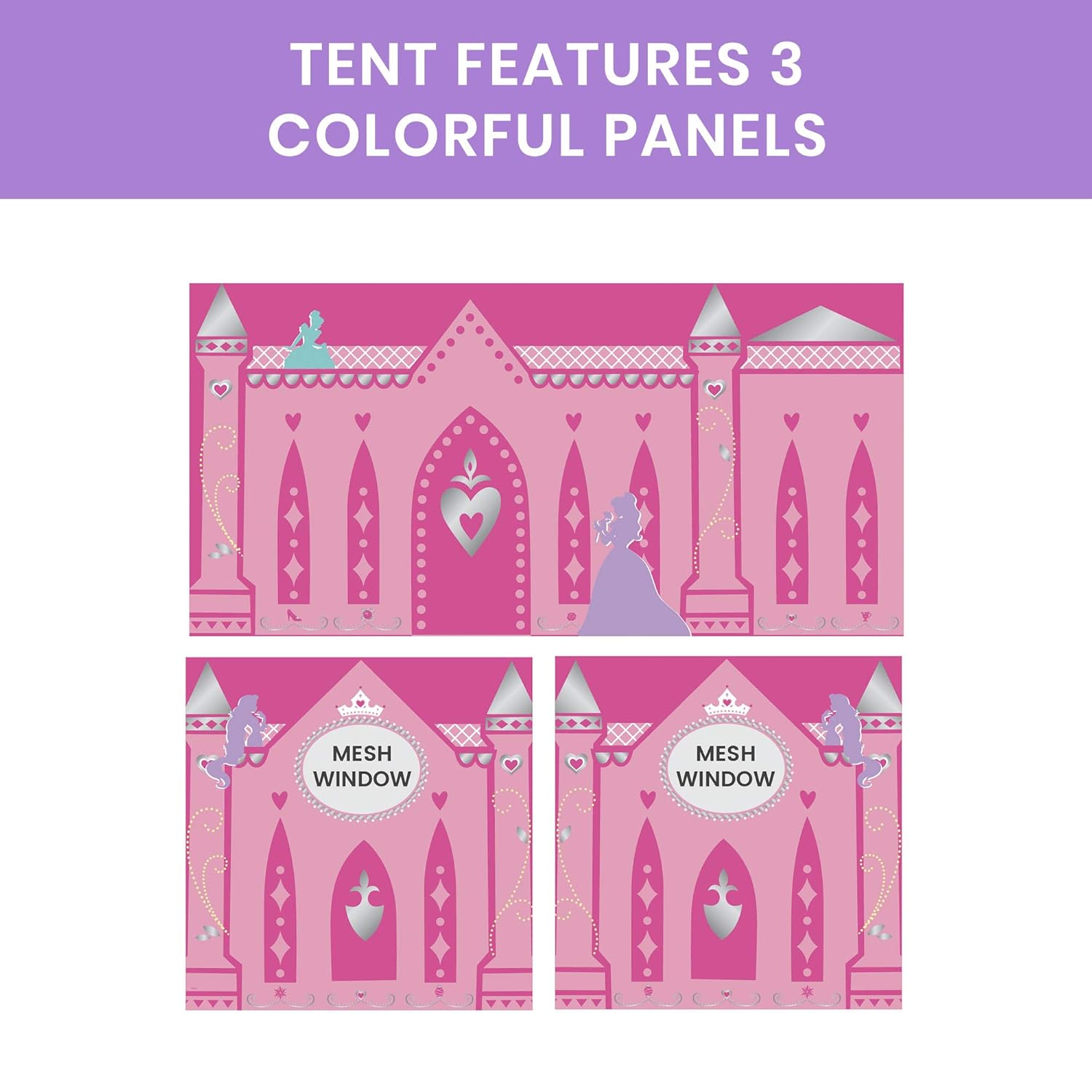 Disney Princess Loft Bed Tent - Curtain Set for Low Twin Loft Bed (Bed Sold Separately)