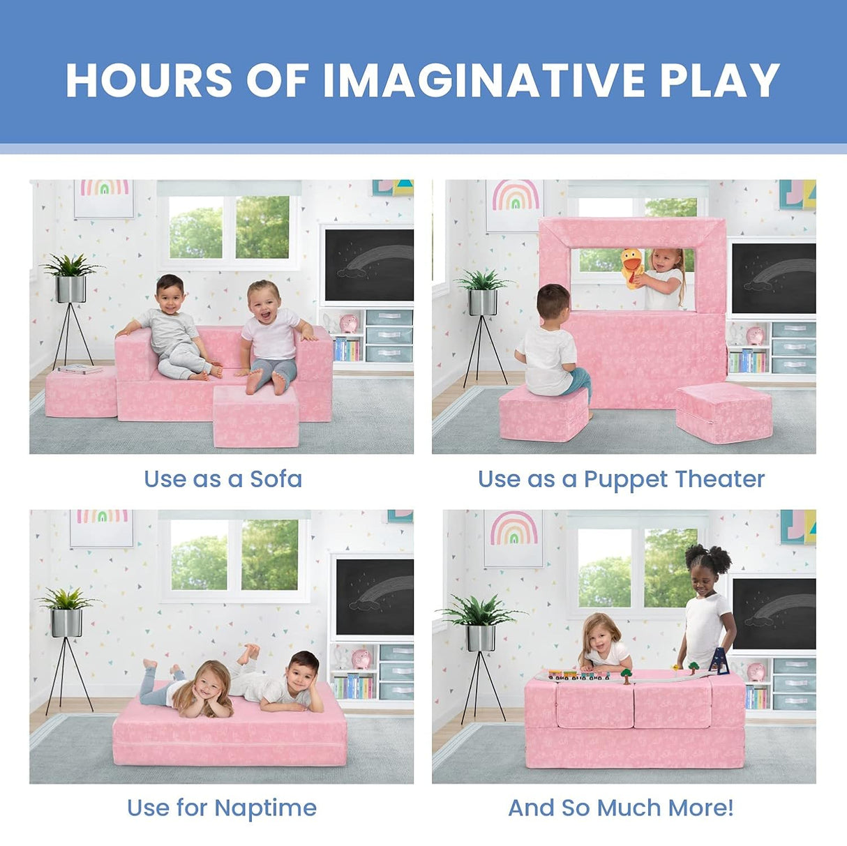 Delta Children Serta Perfect Sleeper Convertible Sofa and Play Set Pink