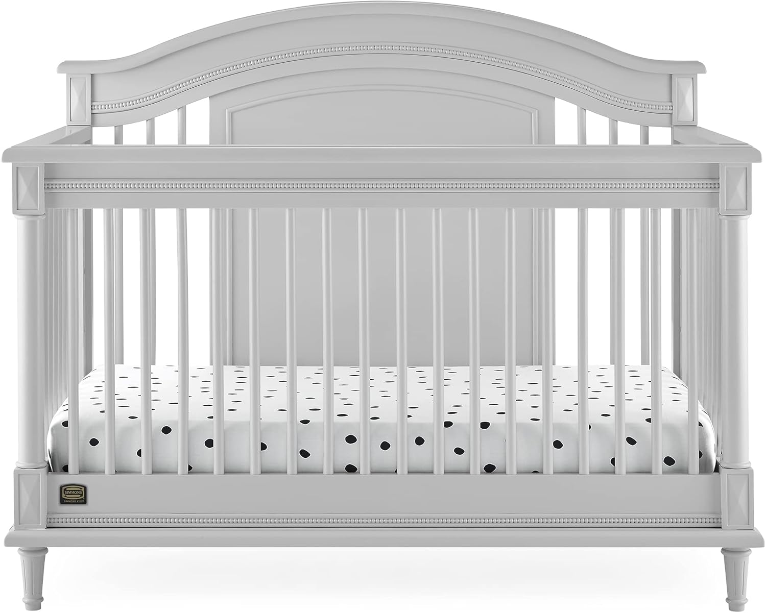 Delta Children Simmons Kids Juliette 6-in-1 Convertible Crib with Toddler Rail,  Moonstruck Grey