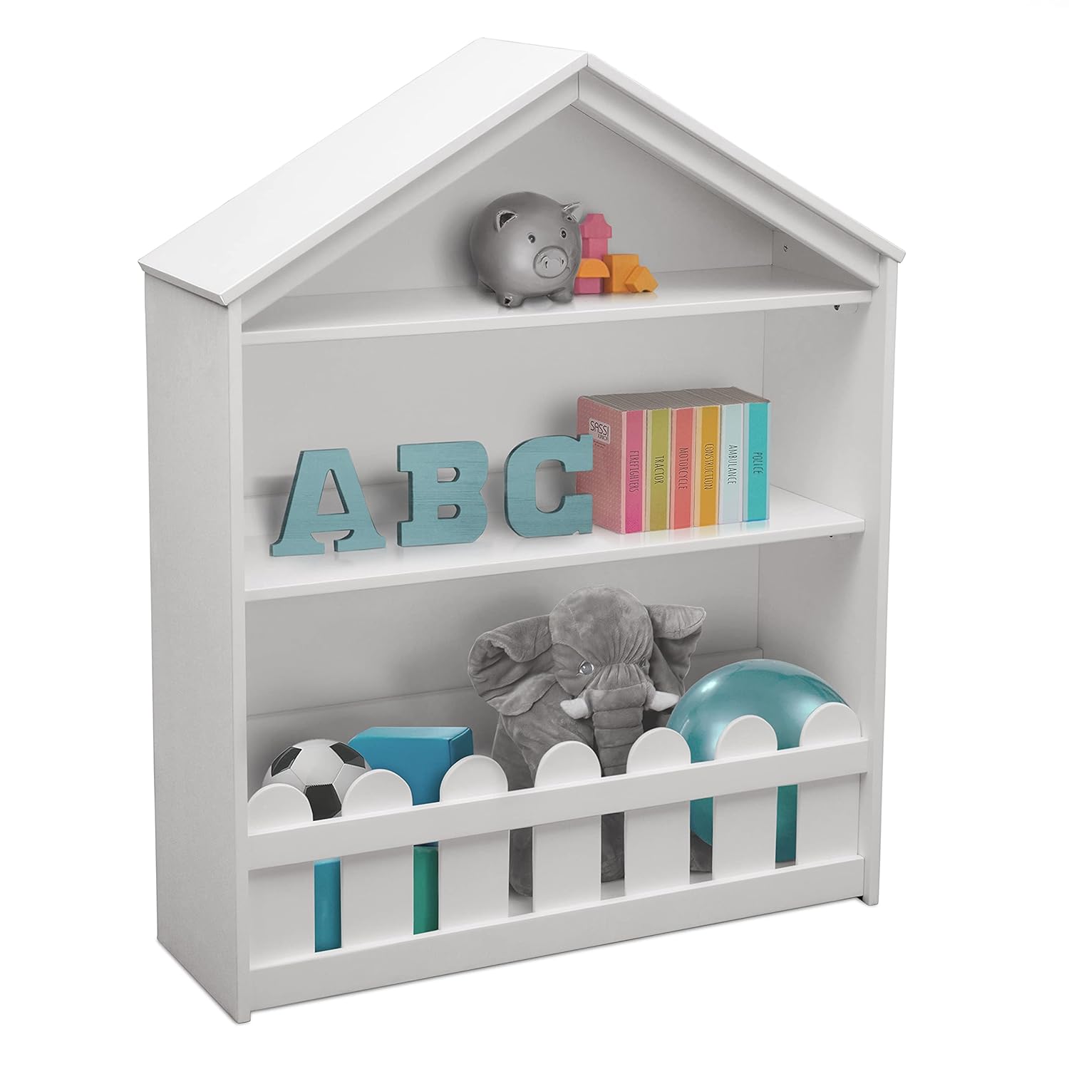 Delta Children Happy Home Storage Bookcase, Bianca White