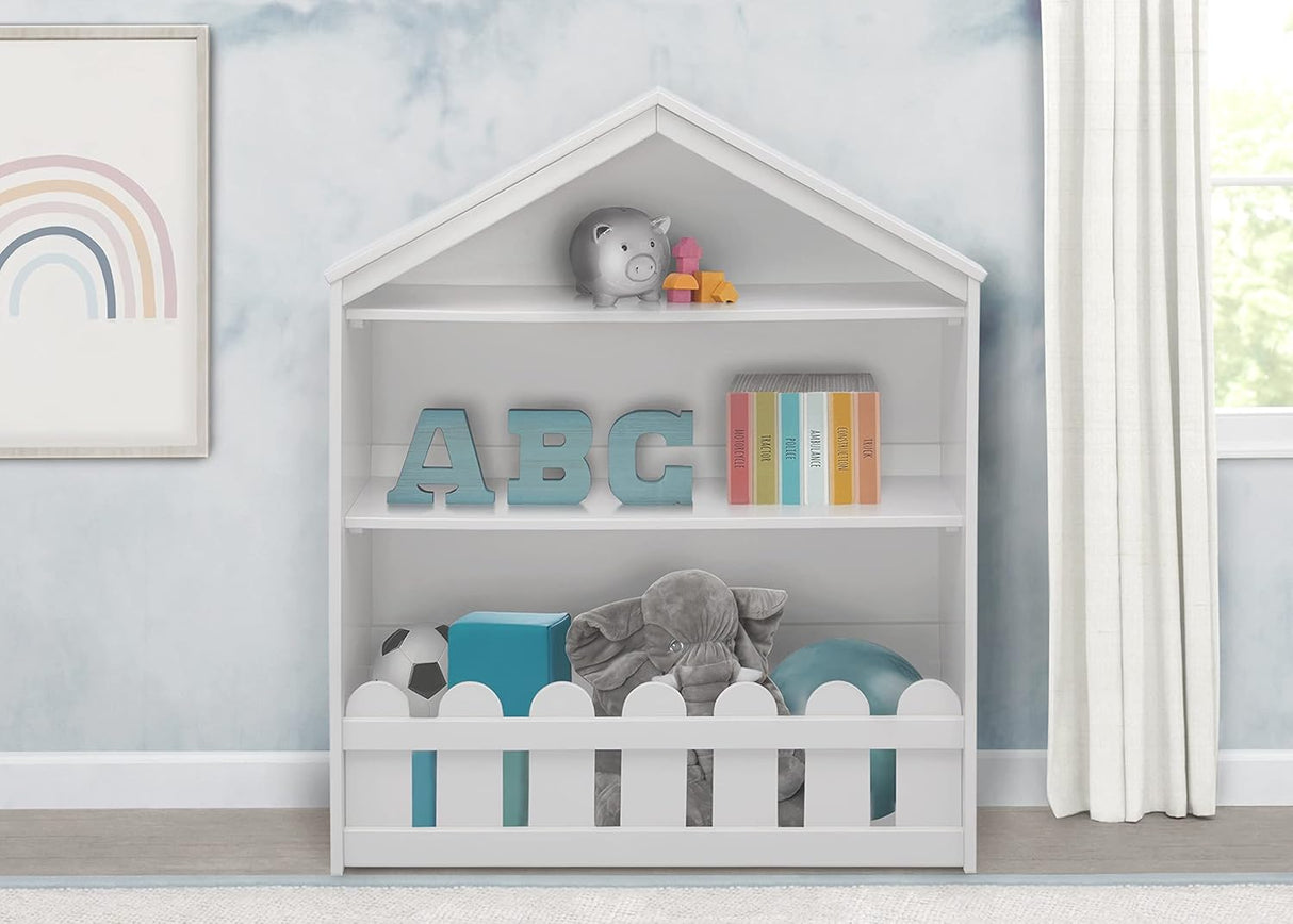 Delta Children Happy Home Storage Bookcase, Bianca White