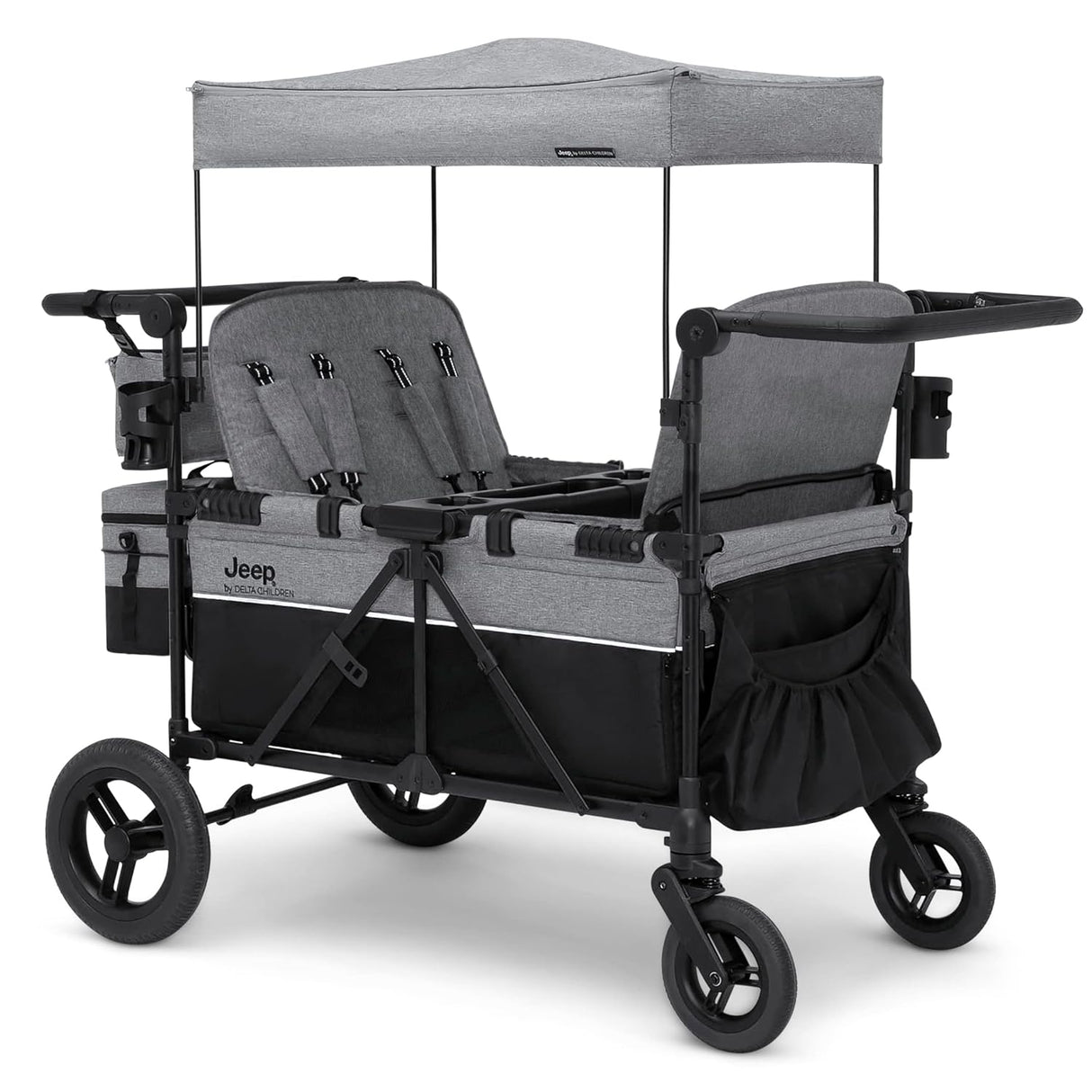 Jeep Wrangler Deluxe 4 Seater Stroller Wagon by Delta Children, Grey