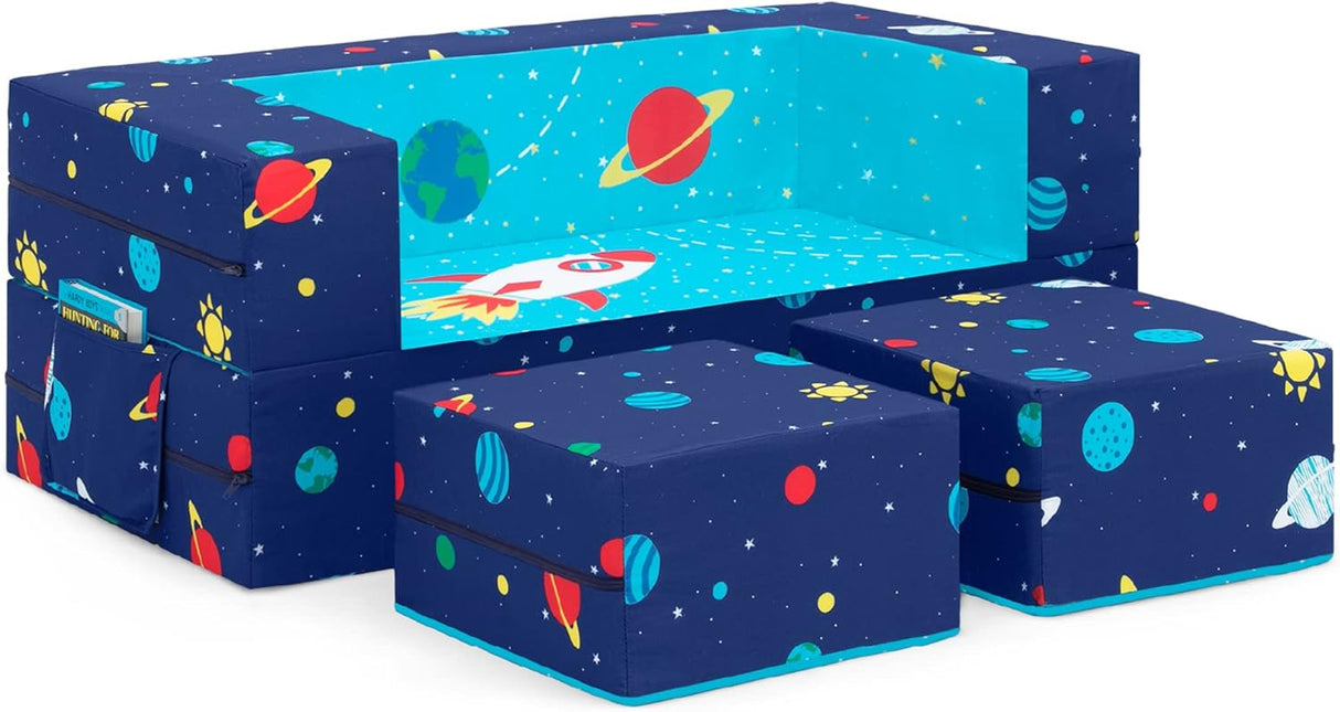 Delta Children Convertible Sofa and Play Set for Kids and Toddlers Spaceship