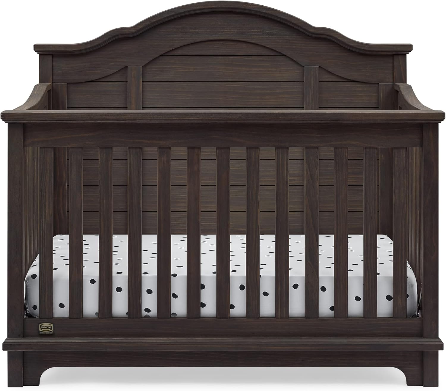 Delta Children Simmons Kids Asher 6-in-1 Convertible Crib with Toddler Rail, Rustic Grey