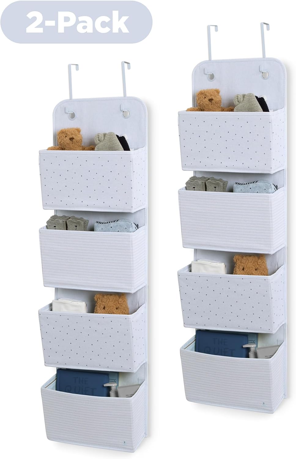 Delta Children 2-Pack Over the Door Storage Organizer with 4 Pockets, Blue
