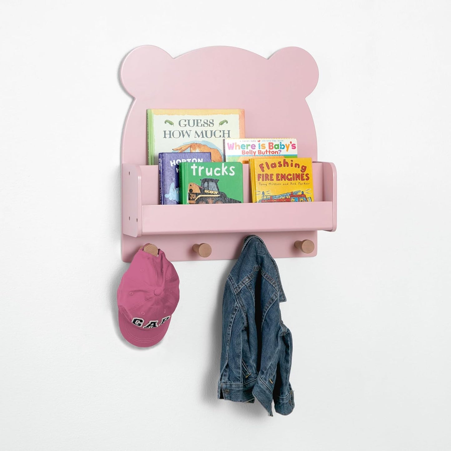 babyGap by Delta Children Brannan Bear Wall Shelf with 4 Hooks