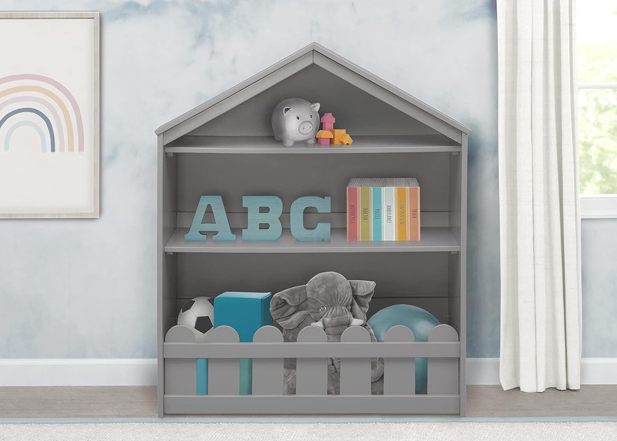 Delta Children Happy Home Storage Bookcase, Grey