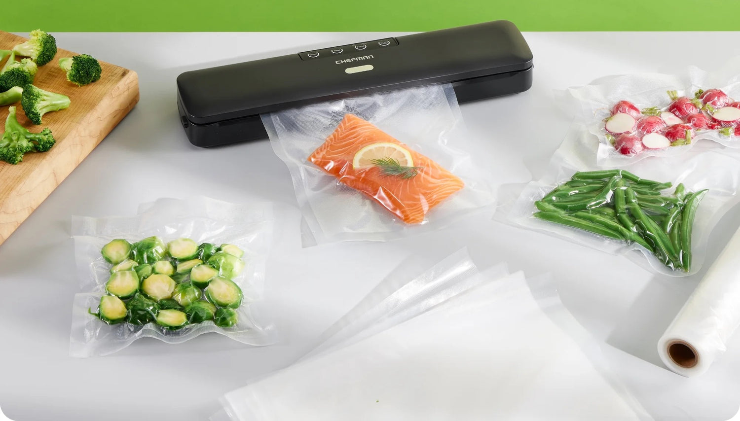Chefman Vacuum Sealer Machine, Ideal for Sous Vide and Storage, Vacuum Sealer Bags Included
