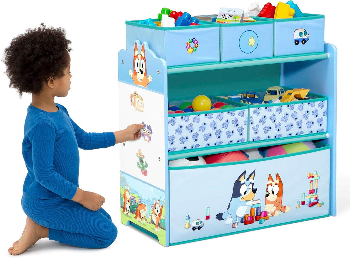 Delta Children Bluey Design & Store 6 Bin Toy Storage Organizer - Greenguard Gold Certified