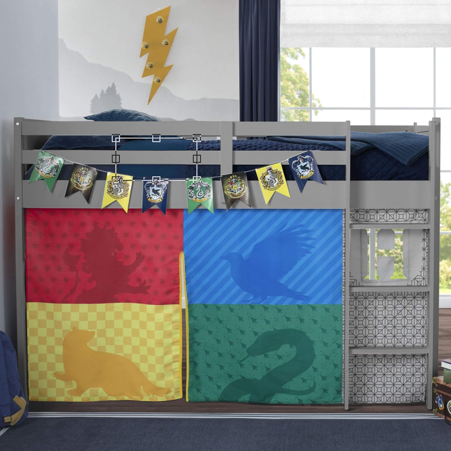 Delta Children Harry Potter Loft Bed Tent - Curtain Set for Low Twin Loft Bed (Bed Sold Separately)