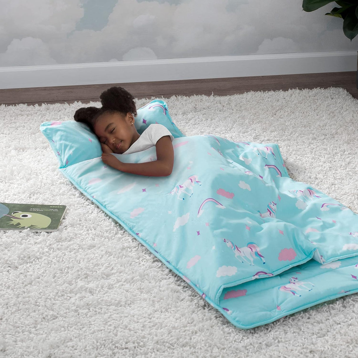 Delta Children Nap Mat with Included Pillow and Blanket for Toddlers and Kids, Unicorn