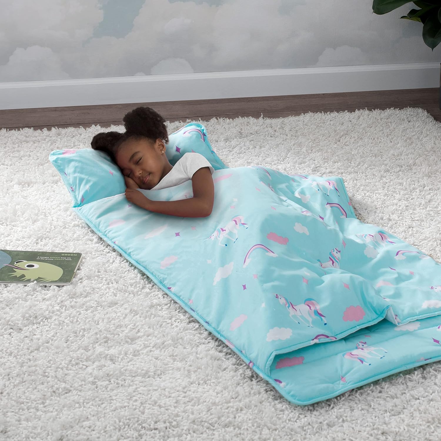 Delta Children Nap Mat with Included Pillow and Blanket for Toddlers and Kids, Unicorn