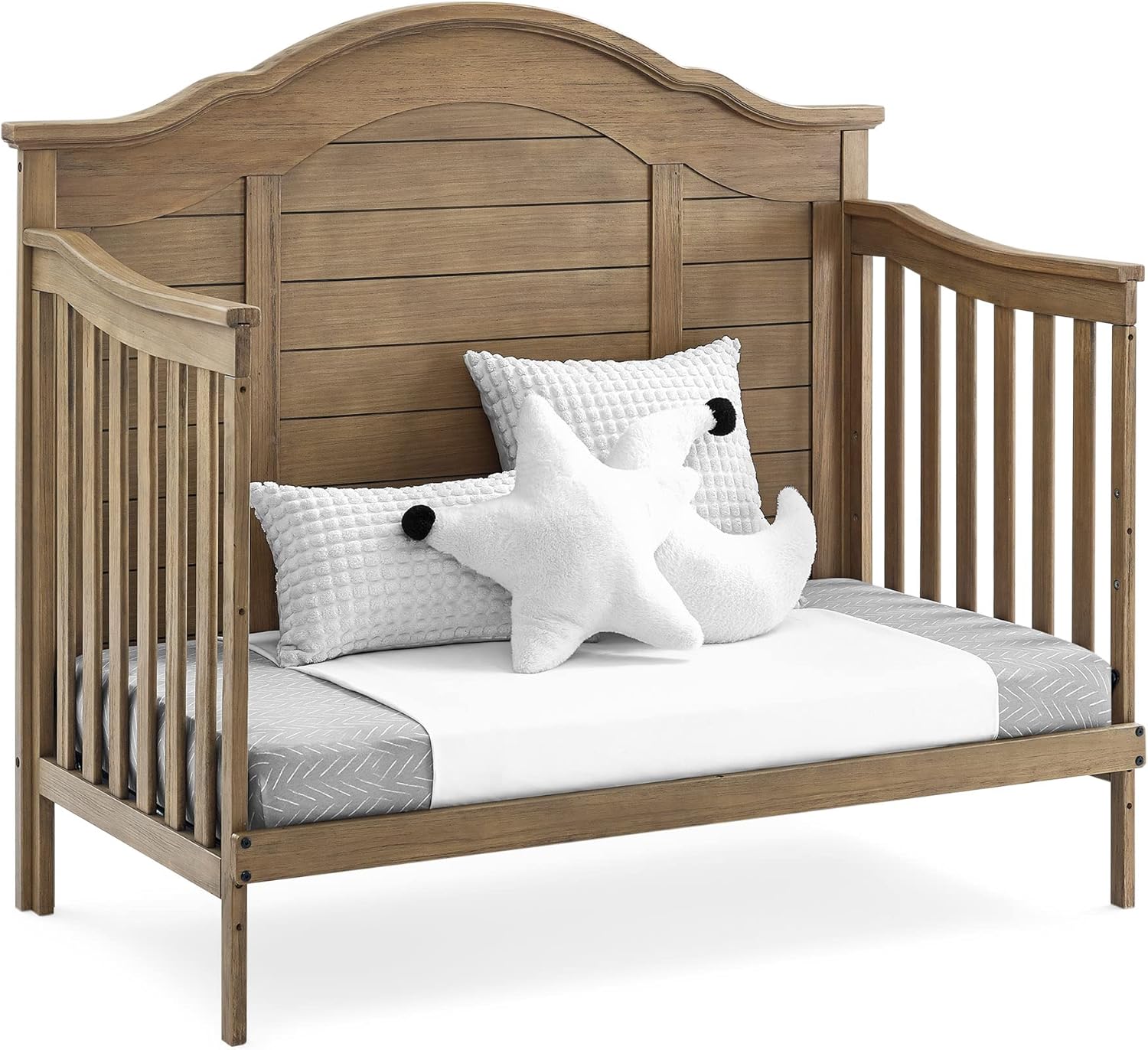 Delta Children Simmons Kids Asher 6-in-1 Convertible Crib with Toddler Rail, Rustic Mist