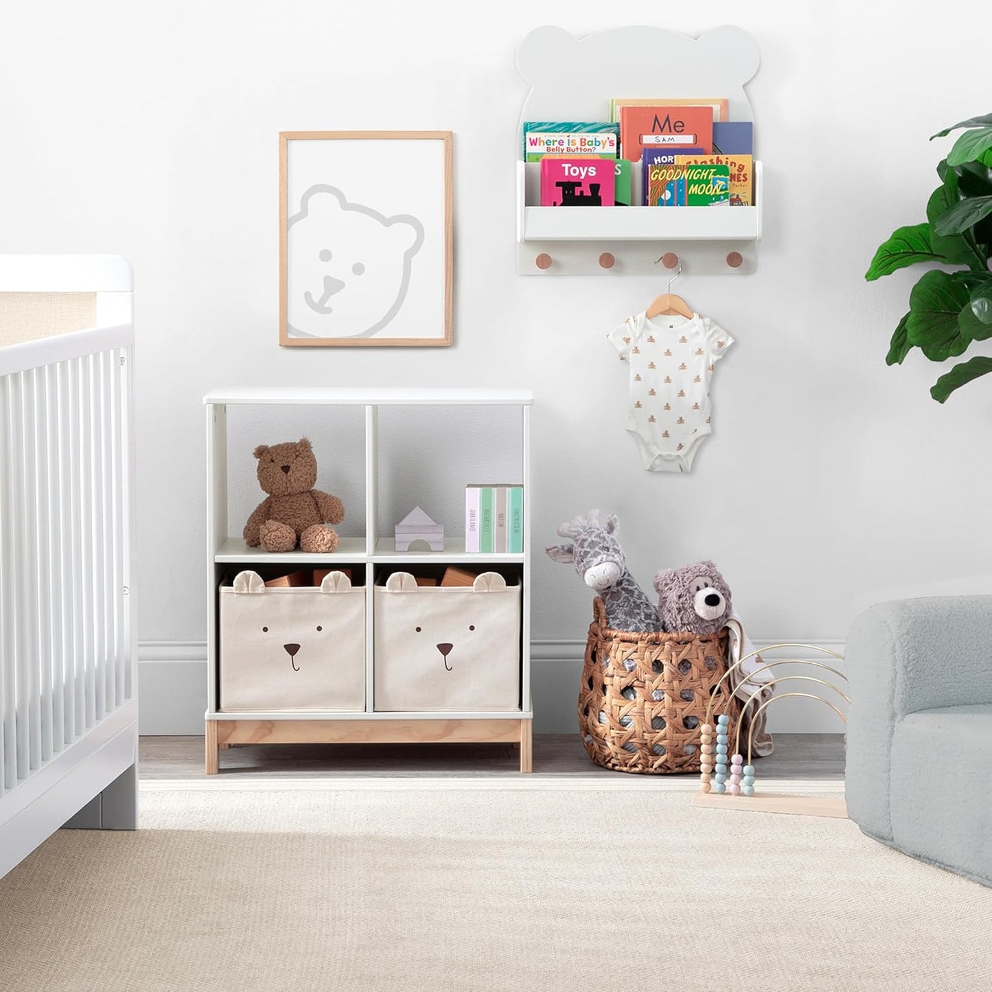 babyGap by Delta Children Brannan Bear Wall Shelf with 4 Hooks