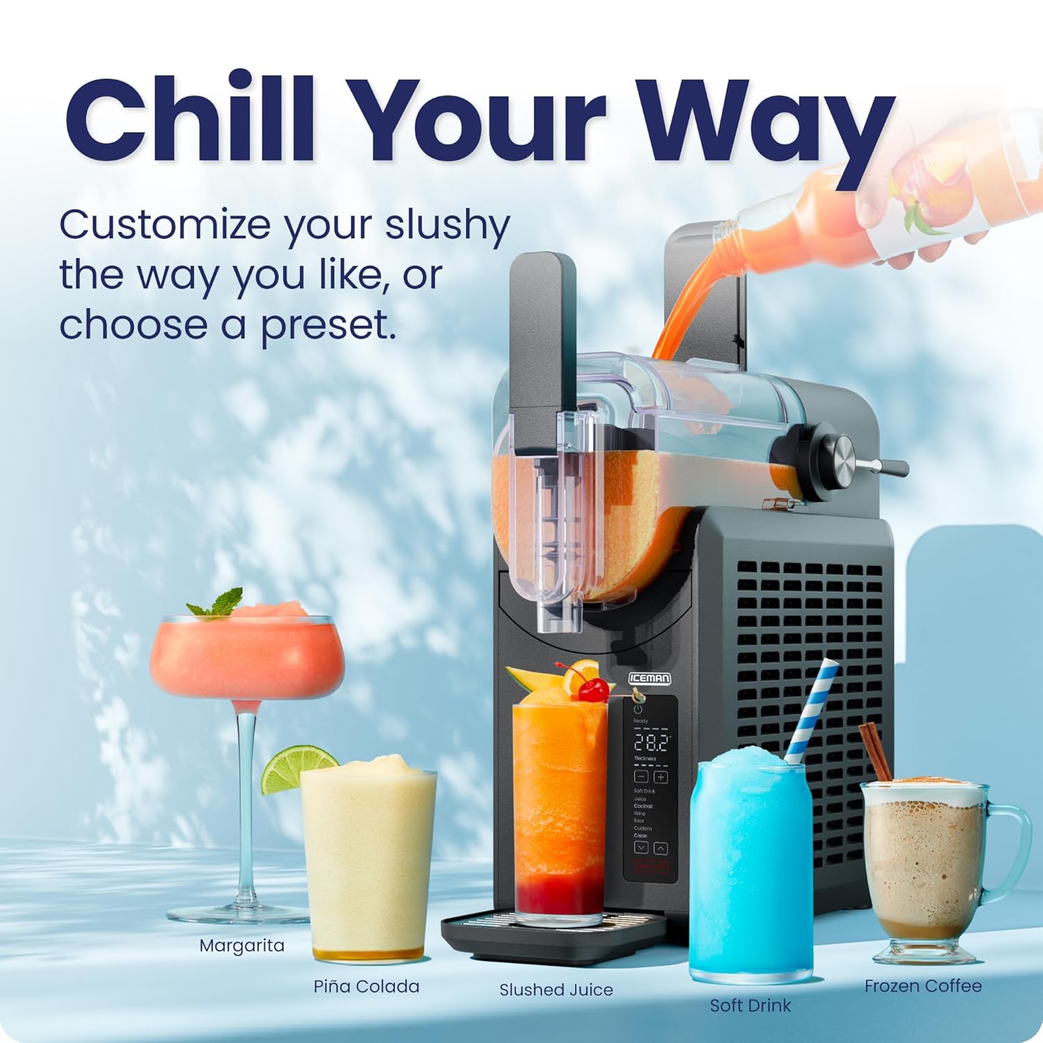 Chefman Slush-Ease 48 oz. Slushy Maker with Customizable Thickness - Black
