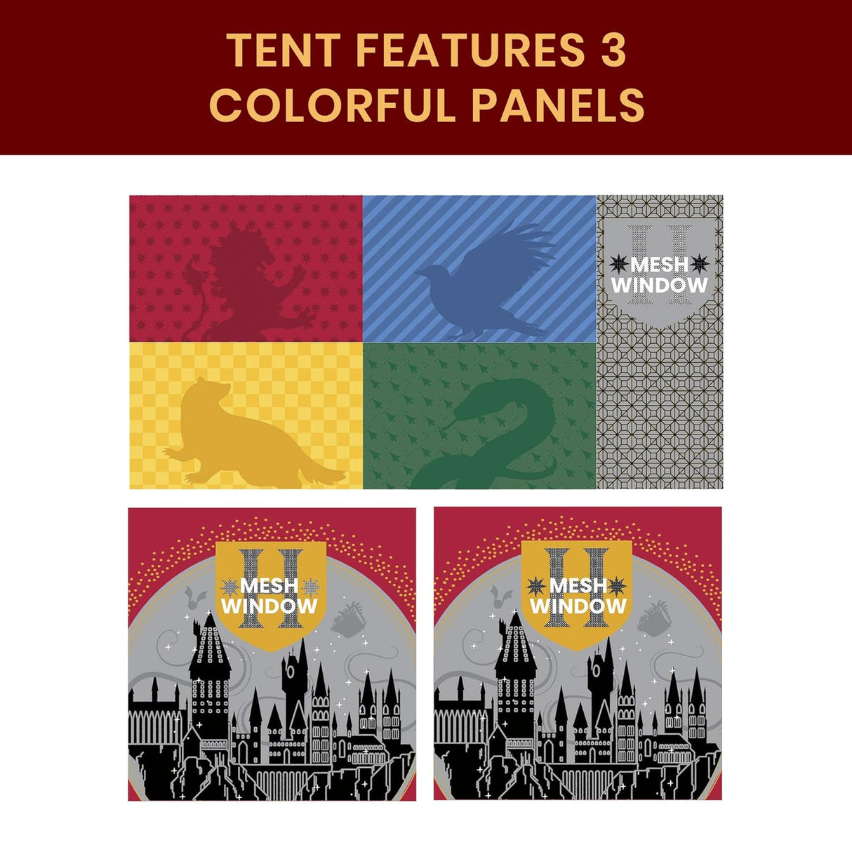 Delta Children Harry Potter Loft Bed Tent - Curtain Set for Low Twin Loft Bed (Bed Sold Separately)