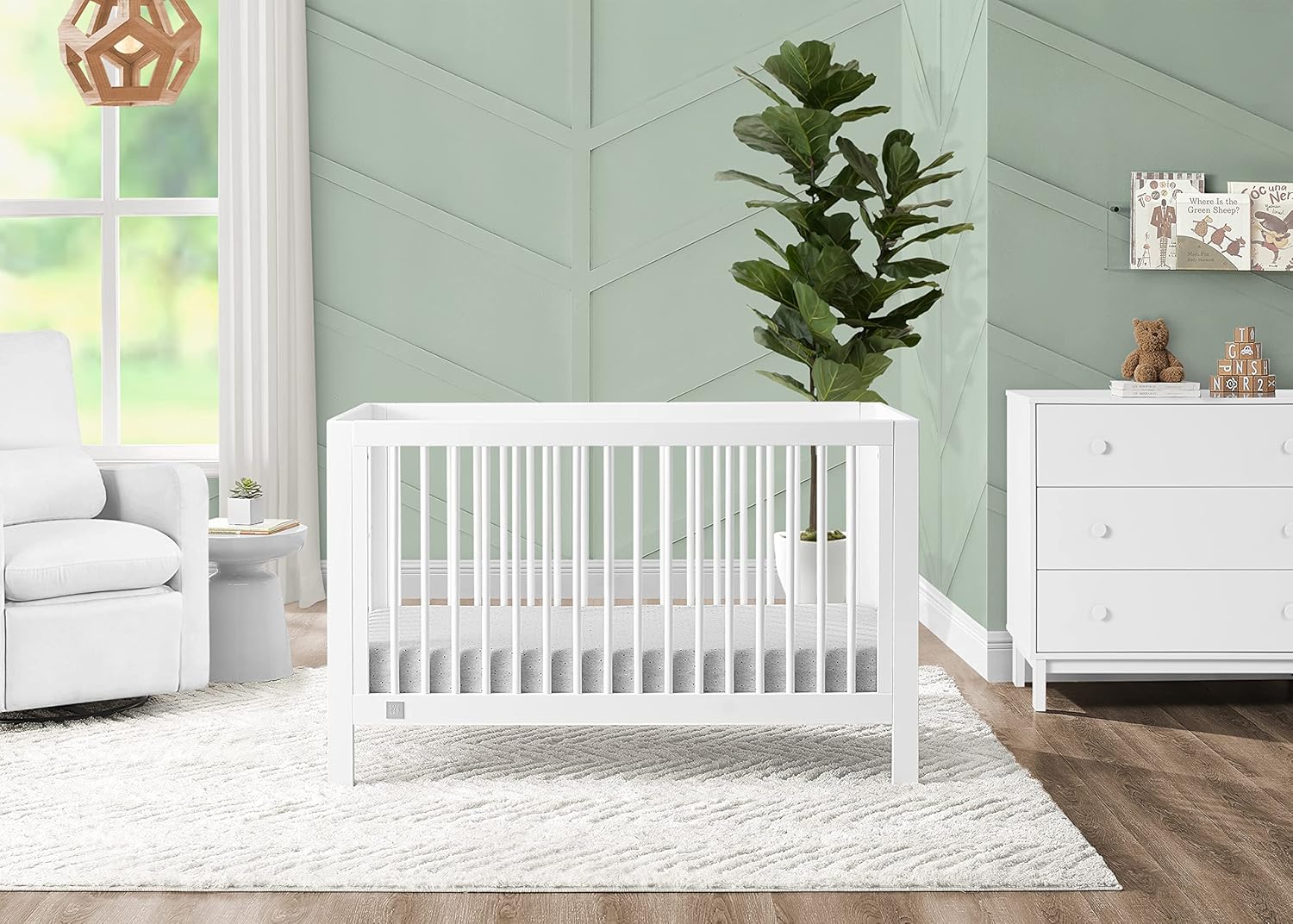 Delta Children babyGap Charlie 6-in-1 Convertible Crib - Greenguard Gold Certified, Bianca White