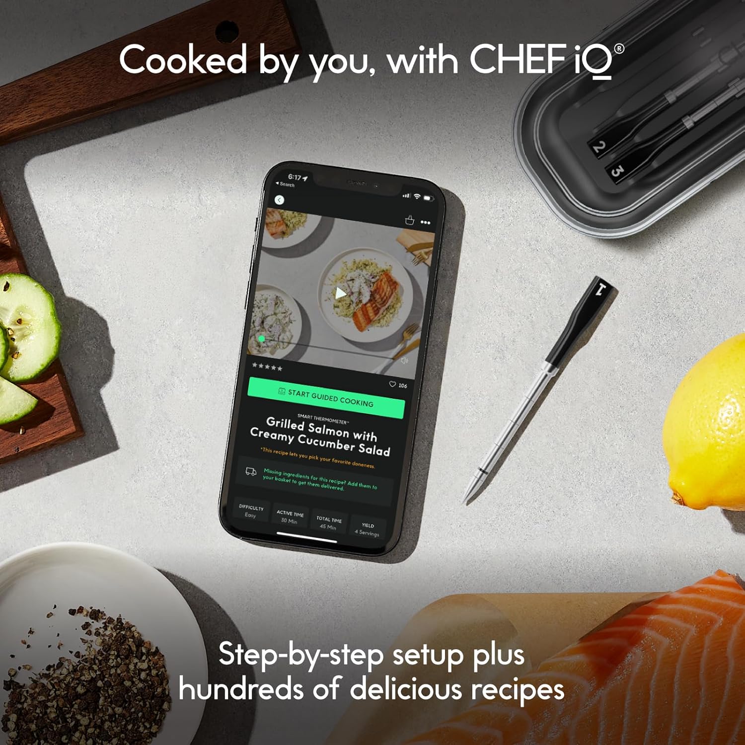 Chefman CHEF iQ Smart Thermometer & Hub (3 Probe Set)