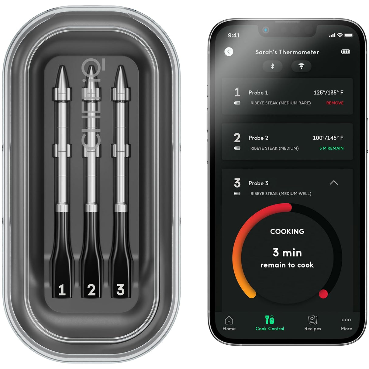 Chefman CHEF iQ Smart Thermometer & Hub (3 Probe Set)