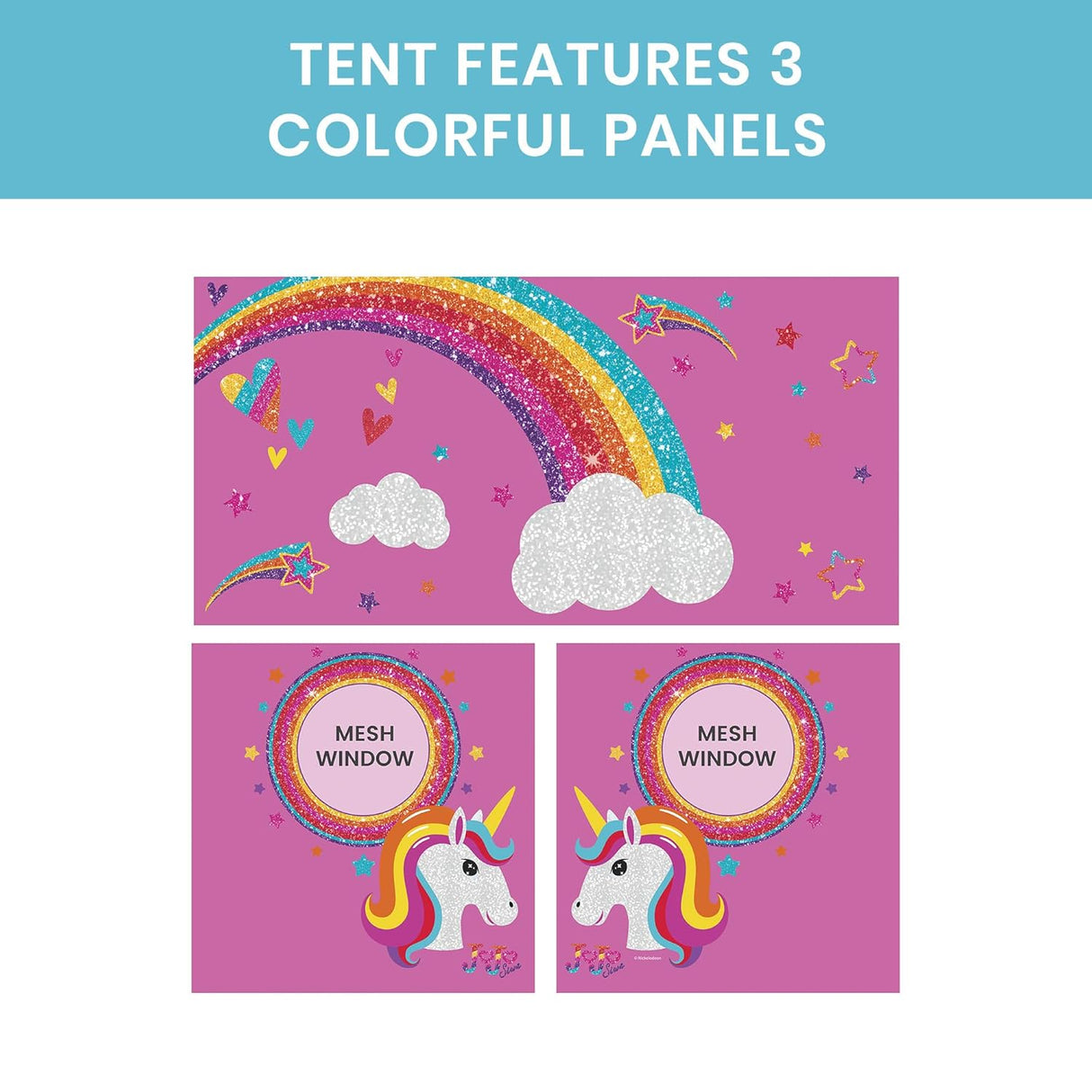 Delta Children JoJo Siwa Loft Bed Tent - Curtain Set for Low Twin Loft Bed (Bed Sold Separately)