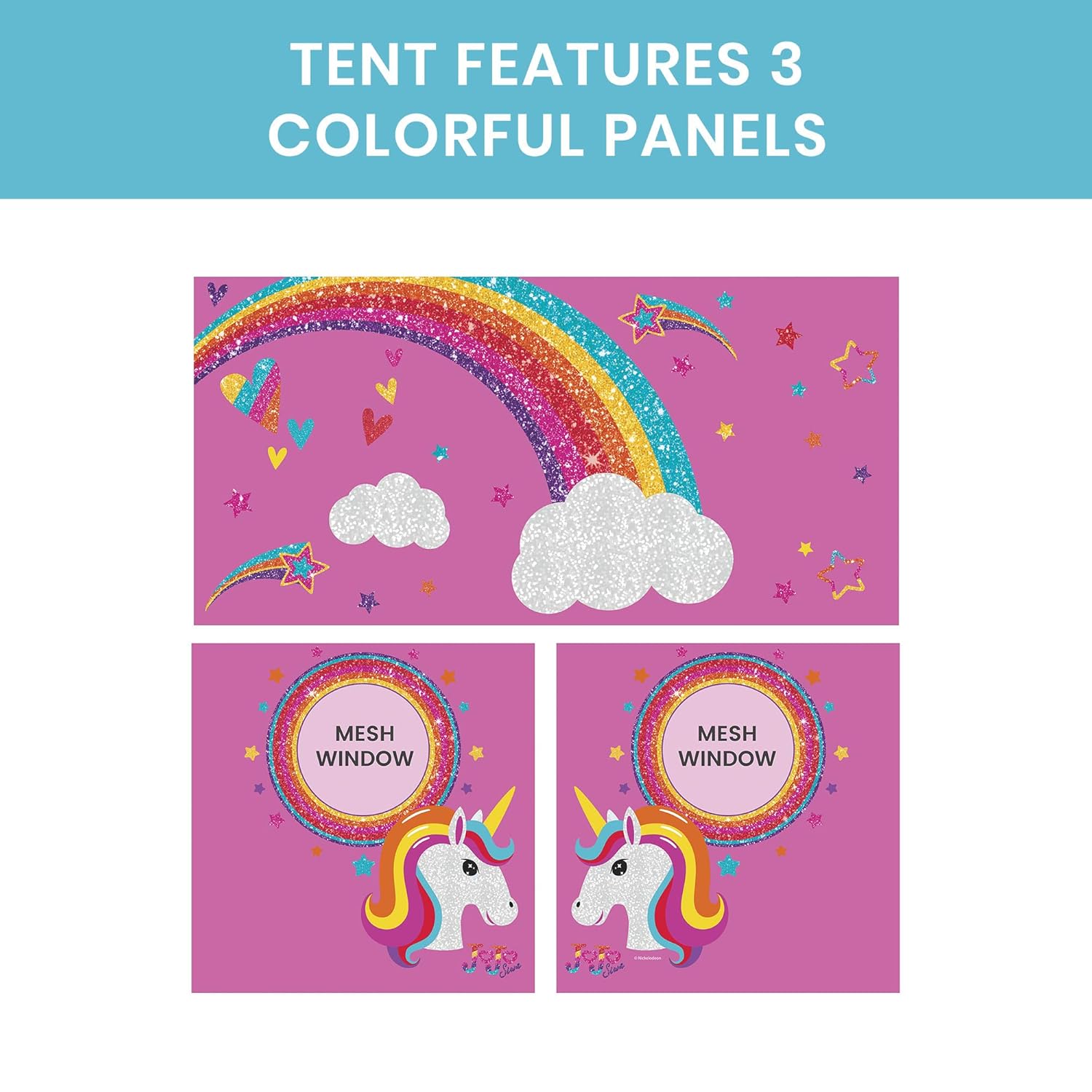 Delta Children JoJo Siwa Loft Bed Tent - Curtain Set for Low Twin Loft Bed (Bed Sold Separately)