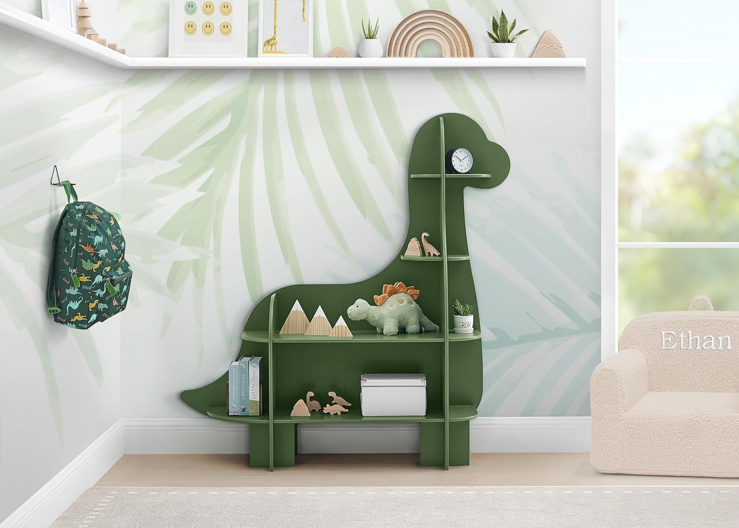 Delta Children Dinosaur Bookcase - Greenguard Gold Certified, Green