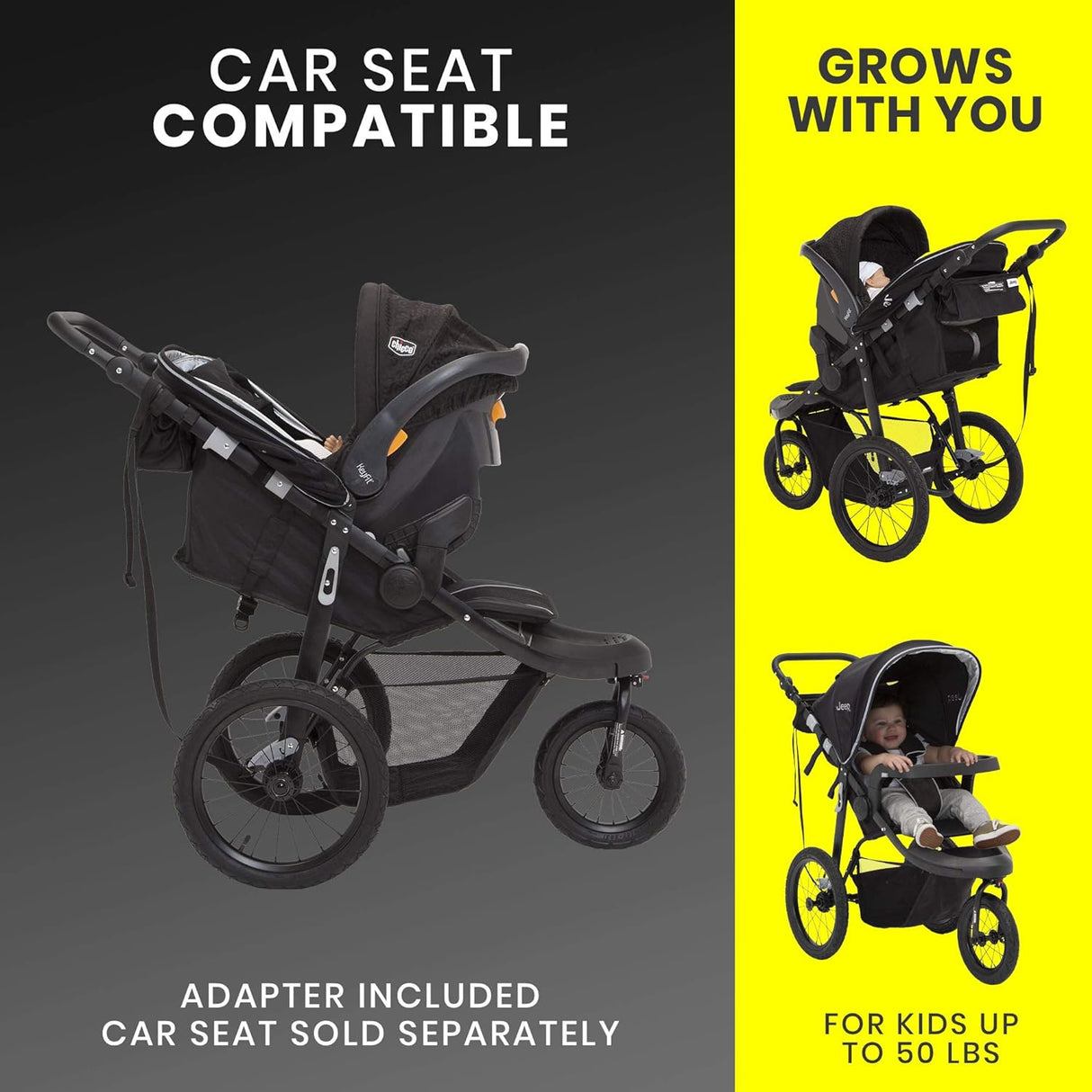 Delta Children Jeep Hydro Sport Plus Jogger, Black