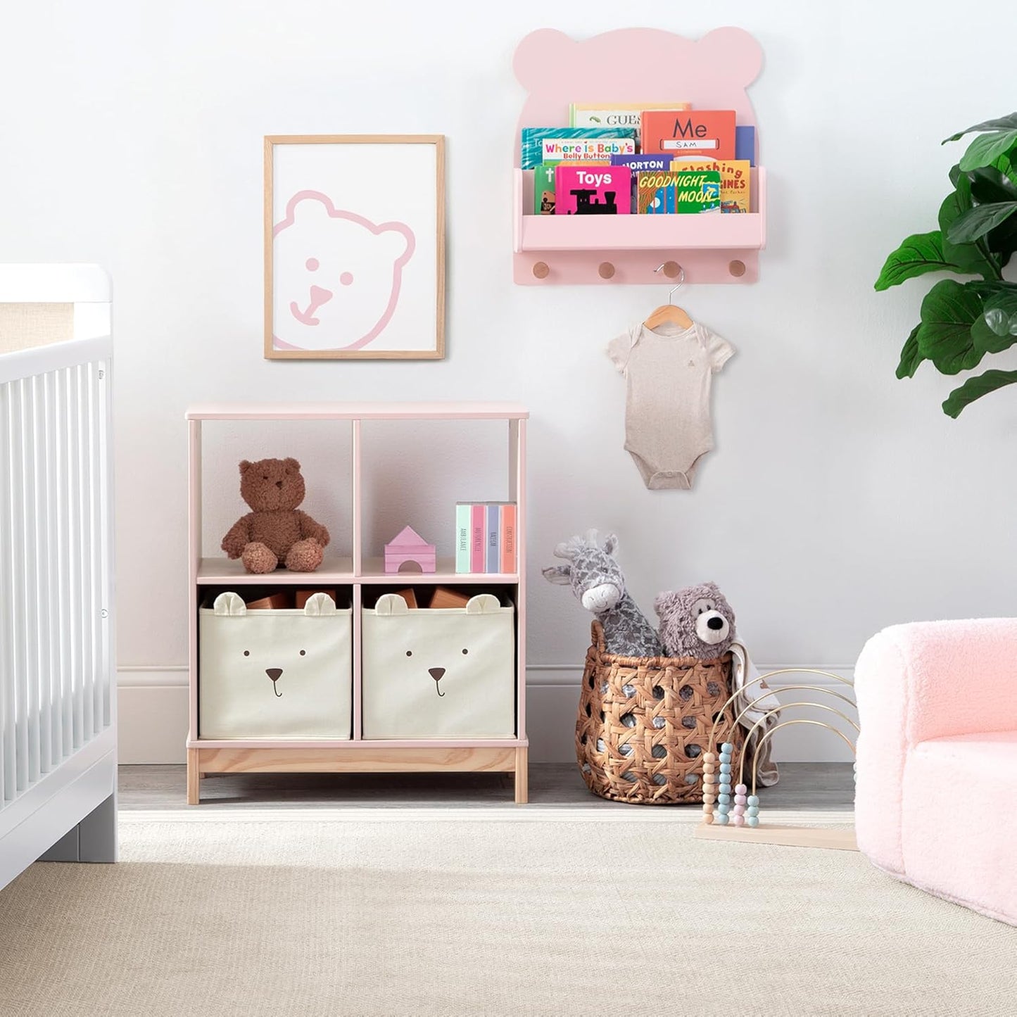 babyGap by Delta Children Brannan Bear Wall Shelf with 4 Hooks