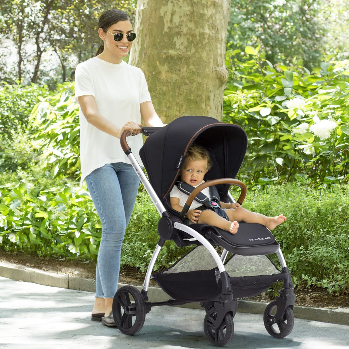 Delta Children Revolve Reversible Stroller, Black