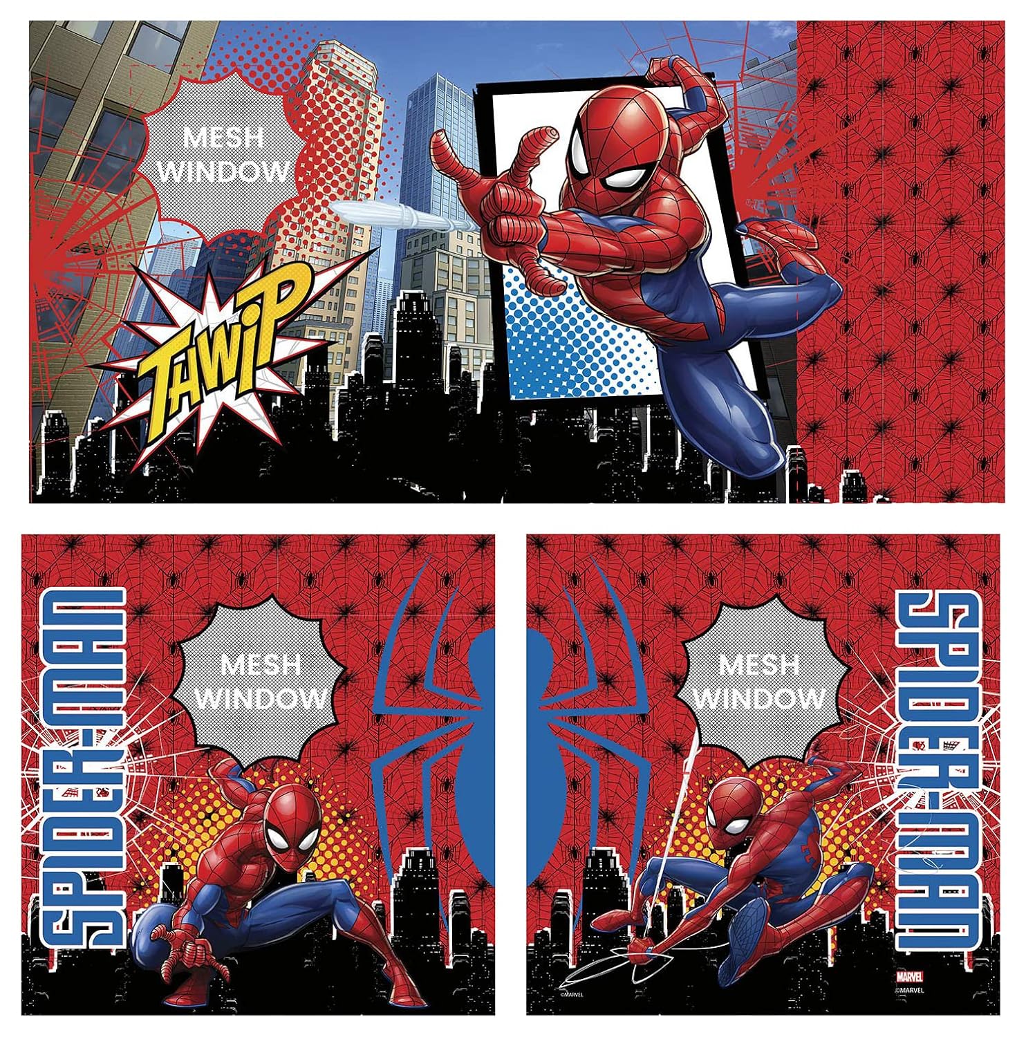 Delta Children Spider-Man Loft Bed Tent - Curtain Set for Low Twin Loft Bed (Bed Sold Separately)