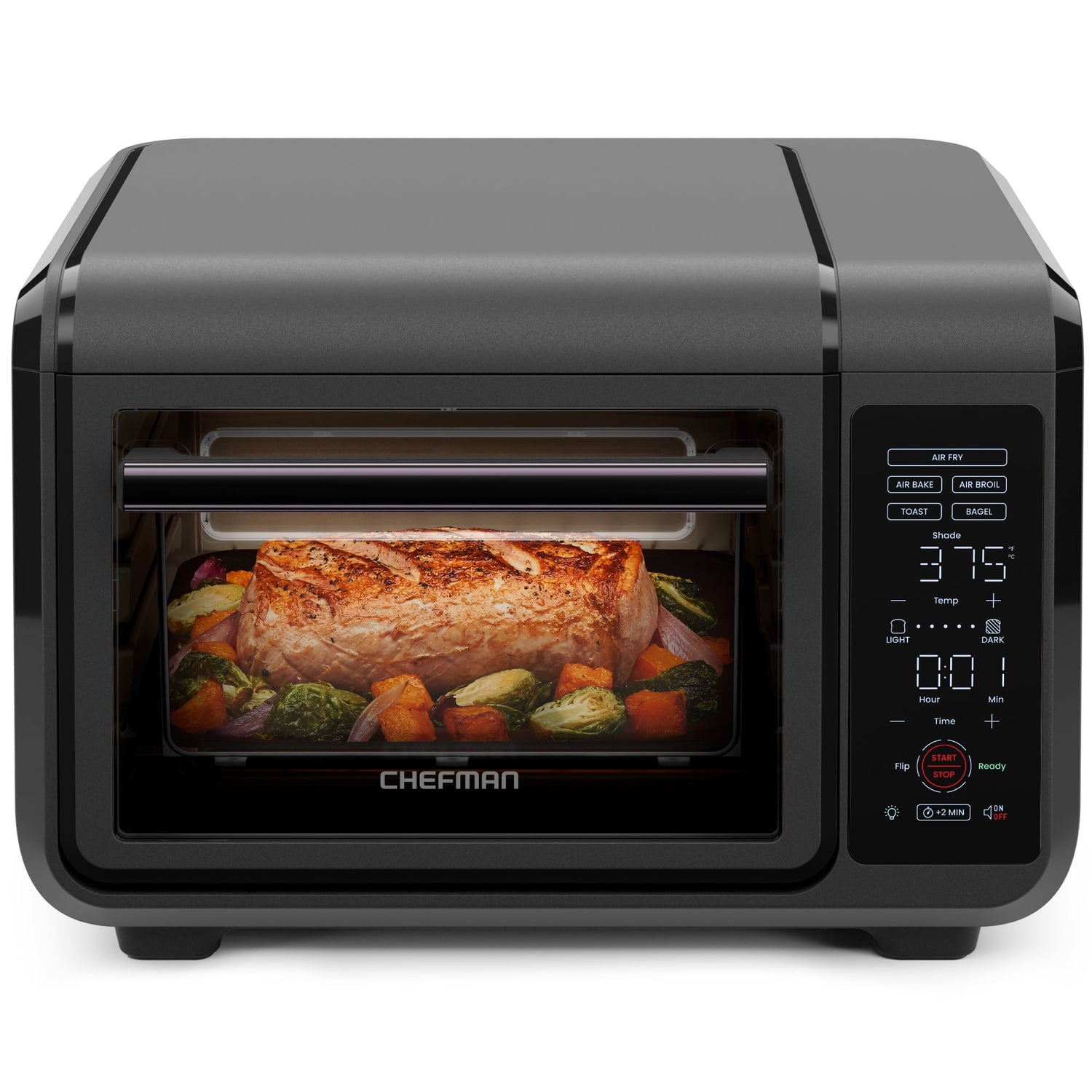 Chefman EasyAir 15 Qt. Toaster Oven Air Fryer, 5 Cooking Functions & 450°F Max Temperature – Black