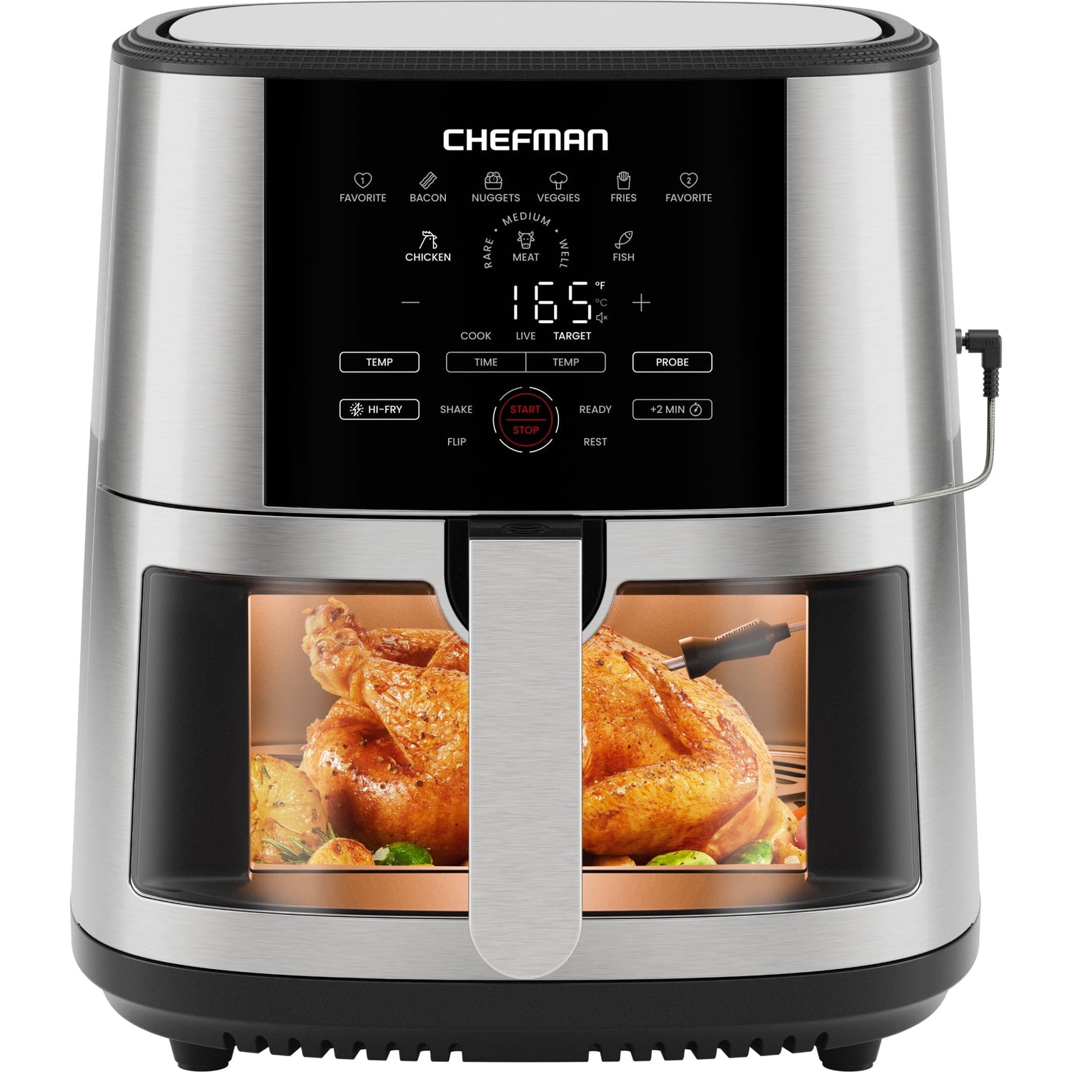 Chefman ExacTemp 8 Quart Easy-View Air Fryer with Temperature Probe